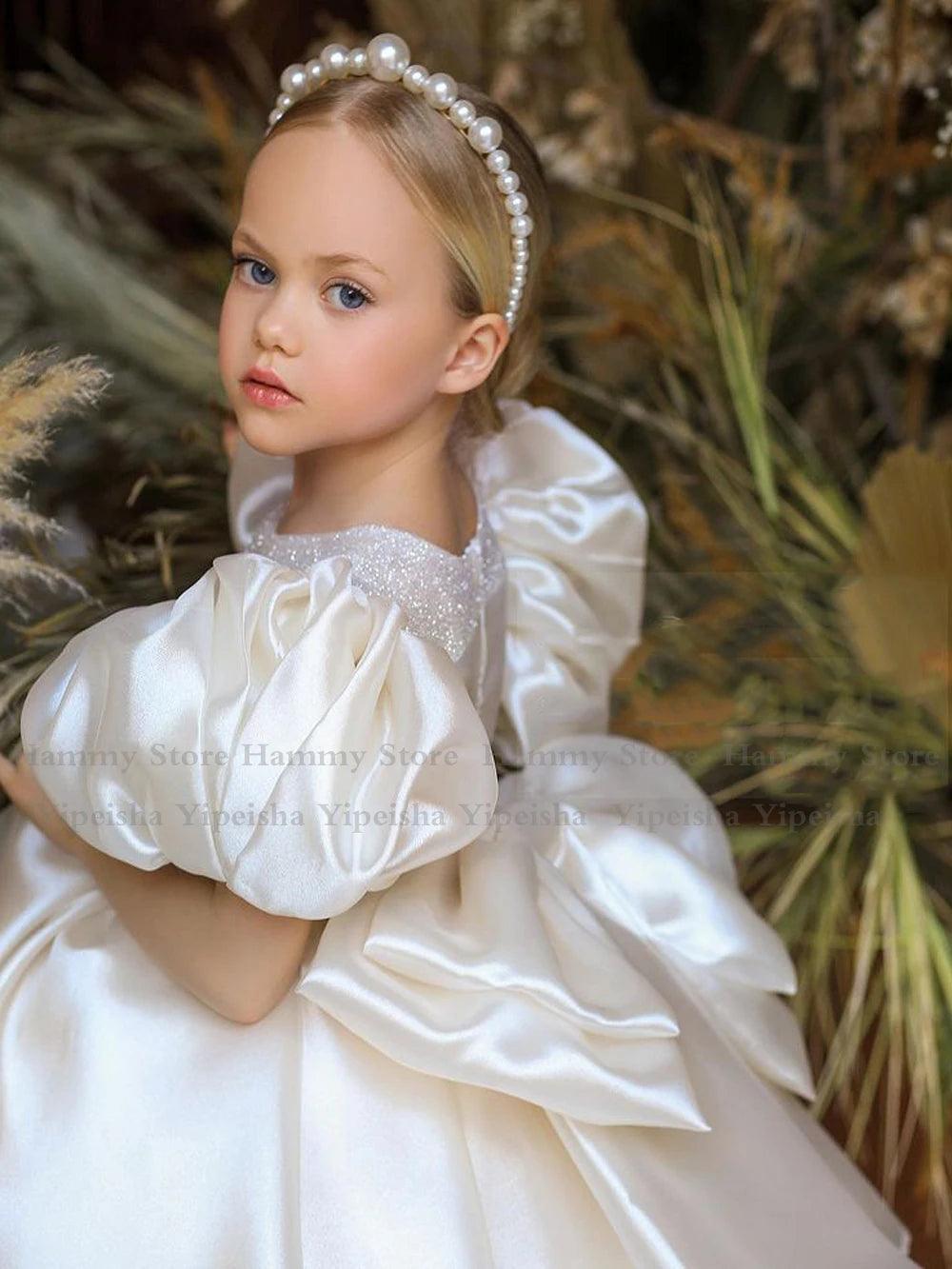 Puffy Princess Flower Girl Dress for Weddings - Elegant Tulle Ball Gown for Toddler Girls Birthday Party & Special Occasions