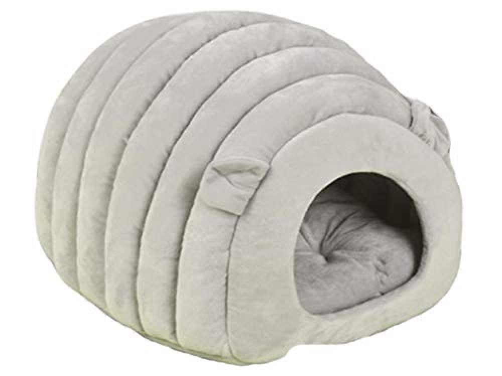 Soft Washable Caterpillar-Shaped Cat Bed & Dog House - Cozy Pet Bed for Small Cats & Dogs - Gray | Perfect for Indoor Lounging & Nap Time