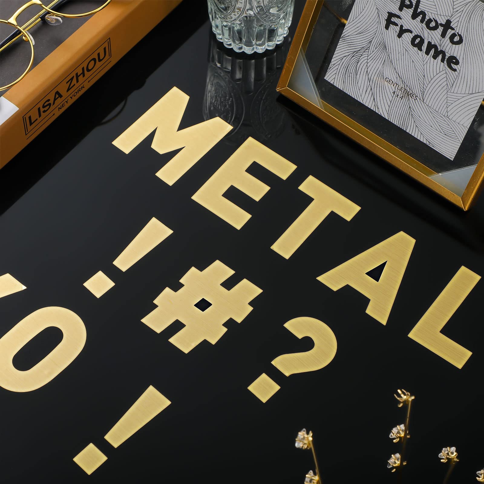 Chinco 232-Piece Large Bulletin Board Letter Stickers Set - 24 Sheets with 2.5 Inch Self-Adhesive Alphabet, Numbers & Labels in Gold - Perfect for Classroom Decor, Teacher Supplies & DIY School Projects