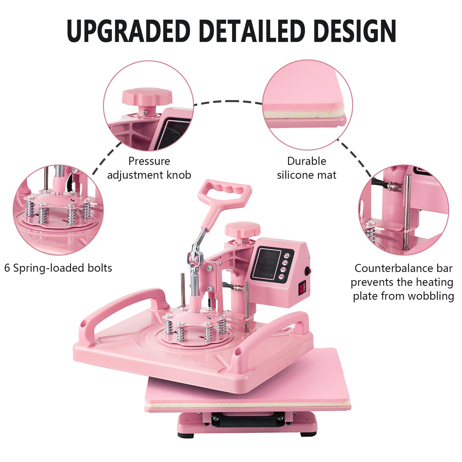 12x15 Inch 5-in-1 Heat Press Machine for T-Shirts, Hats, Mugs & Plates - Digital Sublimation Heat Transfer Press with 30oz Tumbler Attachment - Perfect for DIY Crafts, Custom Apparel & Small Business Printing