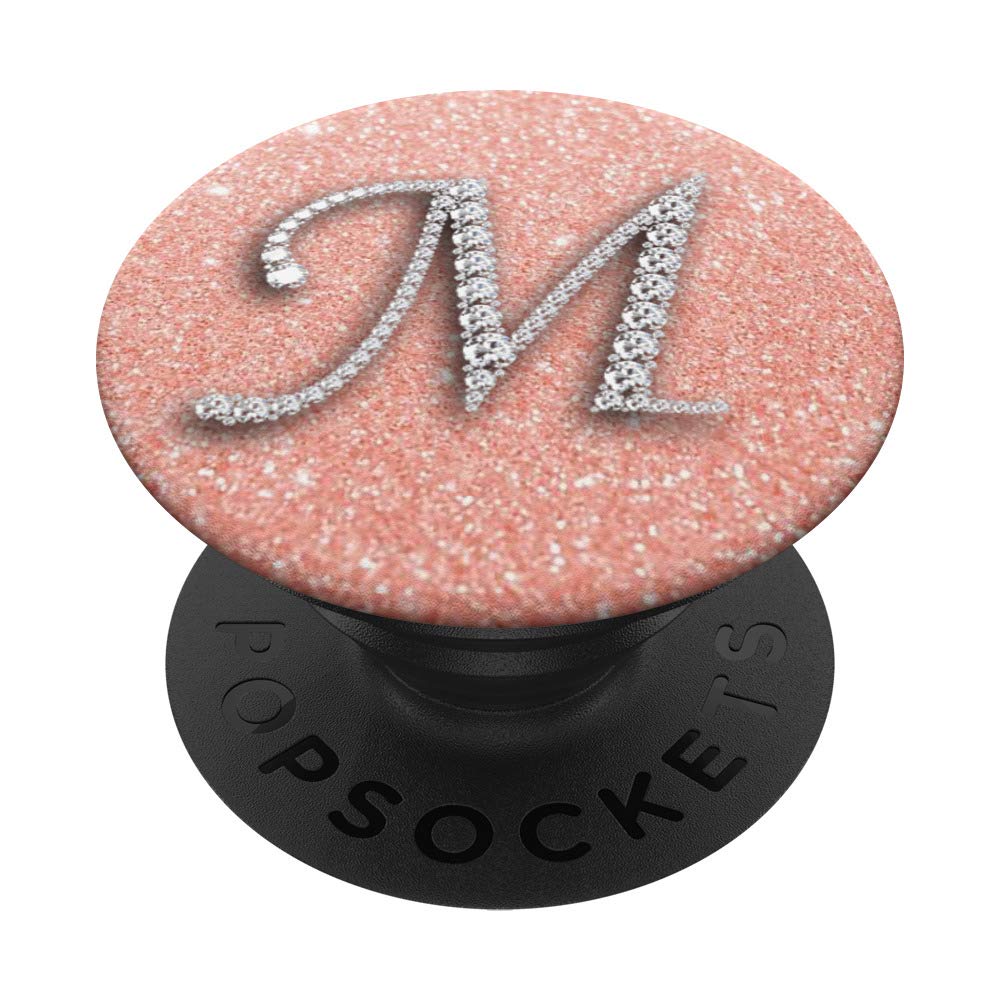 Rose Pink Capital Letter M PopSockets PopGrip - Swappable Phone & Tablet Grip with M Initial Design for Stylish Accessories and Secure Handling