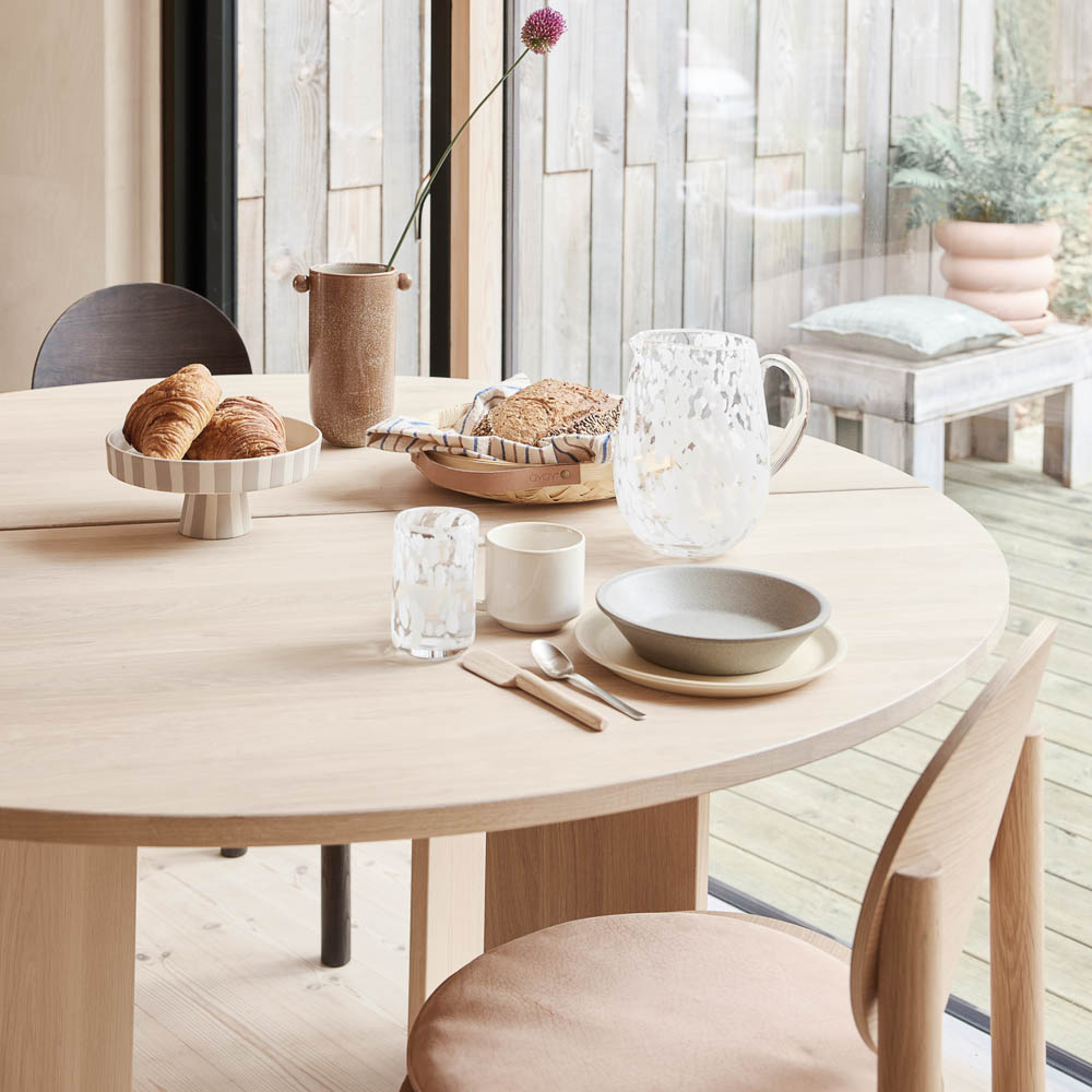 OYOY Kotai Round Dining Table - Natural Wood Modern Minimalist Dining Table for Small Spaces | Perfect for Breakfast Nook, Kitchen, or Cozy Apartment