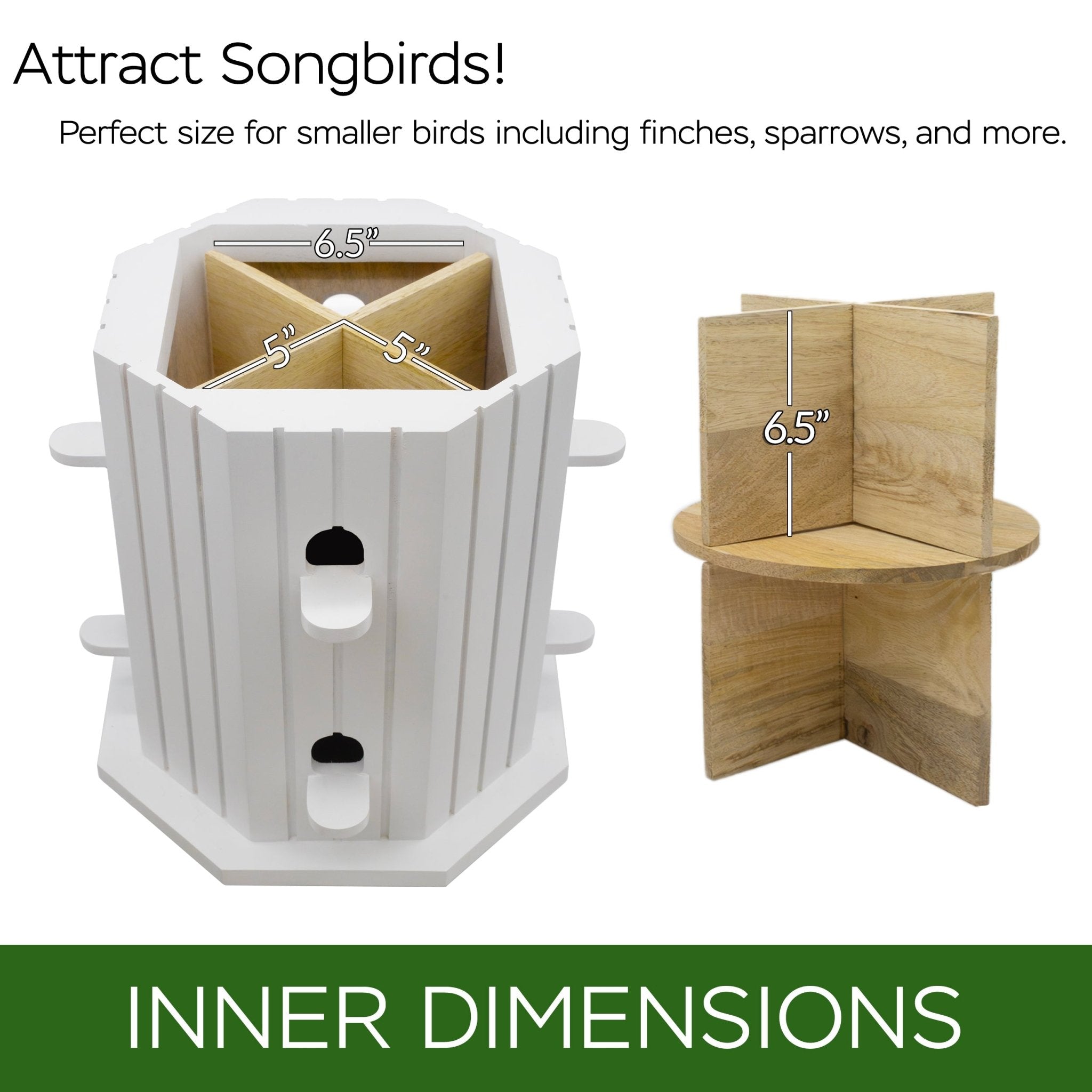 Dovecote Manor Bird House with Copper Roof - Handcrafted Wooden Birdhouse for Outdoor Garden Decor - Attract Birds & Enhance Your Backyard