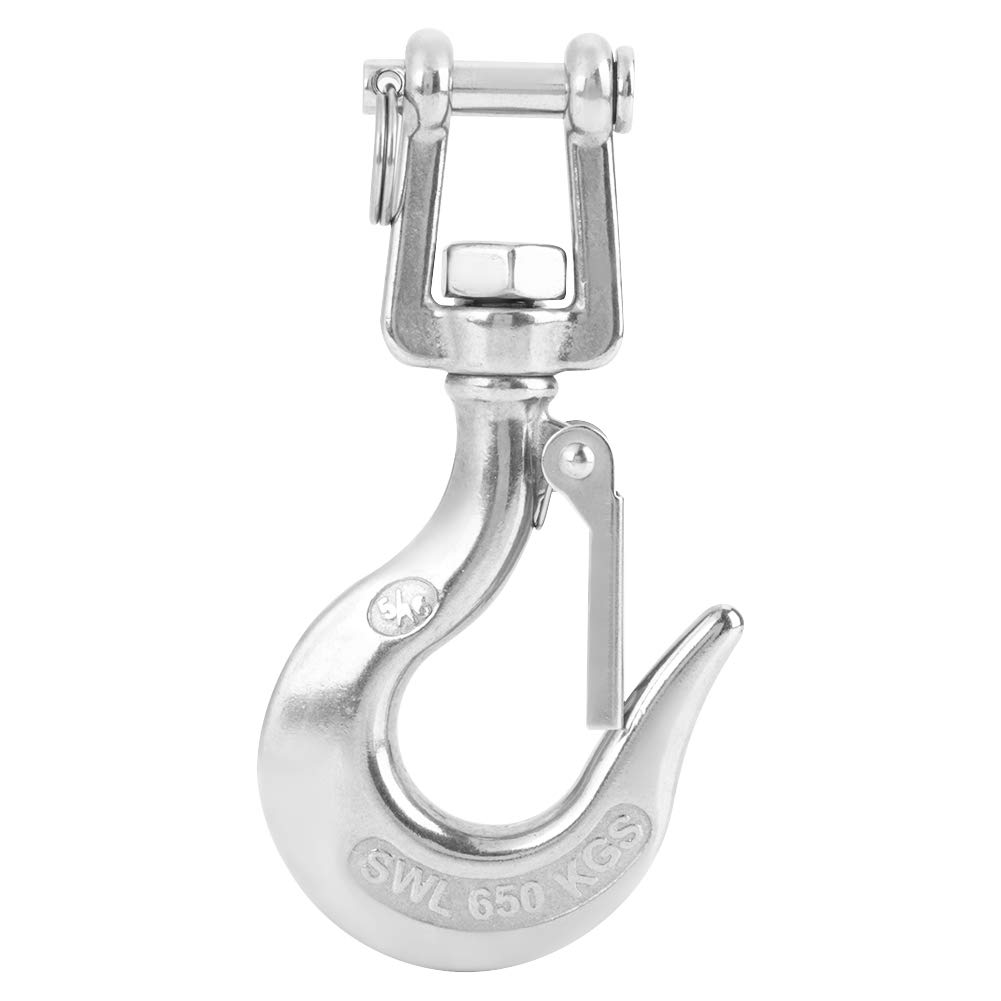 650kg/1000kg Stainless Steel Rotating Swivel Hook - Heavy Duty Safety Rigging Hook for Chains, Lifting & Rigging Accessories - Perfect for Construction, Marine, Industrial & Outdoor Use