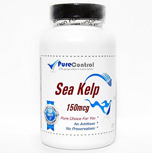 PureControl Supplements Sea Kelp 150mcg - 100 Capsules of Natural Iodine Supplement for Thyroid Support | Supports Metabolism, Energy & Healthy Hair Growth | Vegan, Non-GMO, Gluten-Free | Daily Wellness & Detox