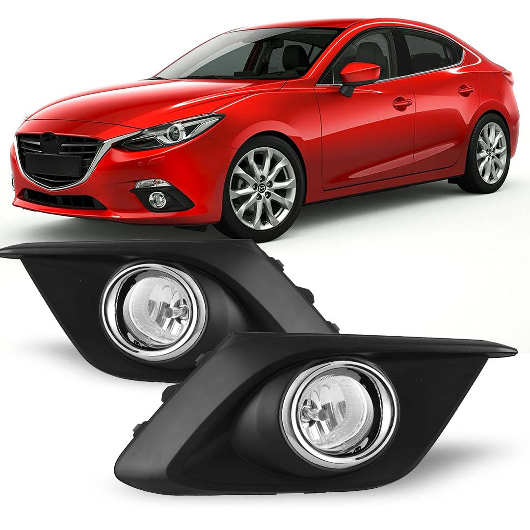 CPW Fog Lights Kit for 2014-2016 Mazda 3 - Complete Replacement Assembly with Switch & Wiring Harness | Perfect for Night Driving, Foggy Conditions & Off-Road Adventures