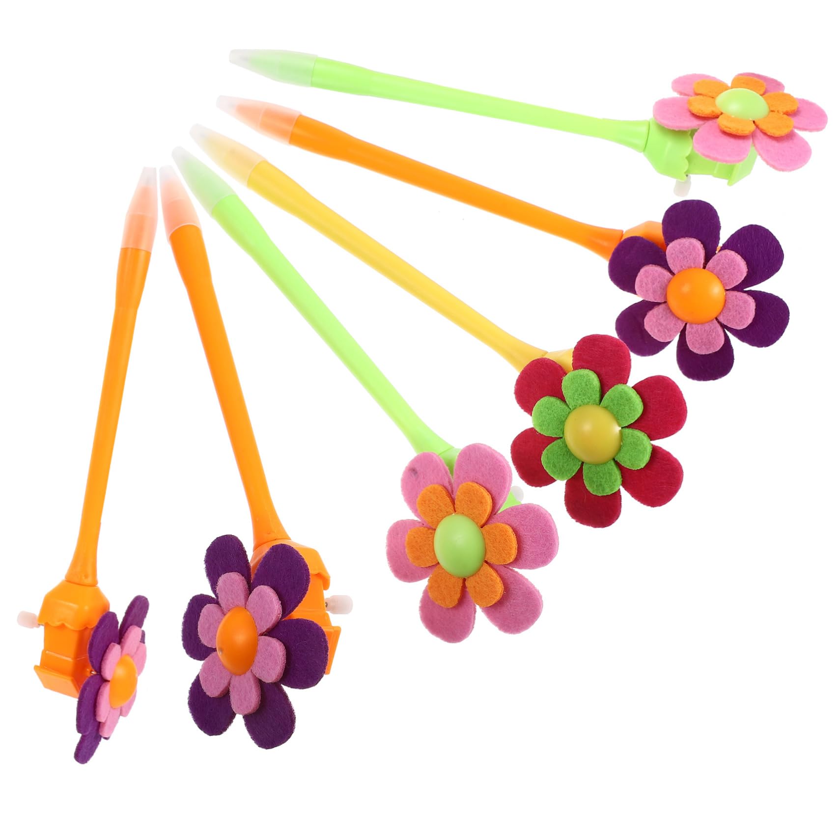 NUOBESTY 12 Pack Decorative Ballpoint Pens with Flower Design - 0.7mm Fine Point Rotating Flower Pens for Office, School, Journaling & Gift Giving