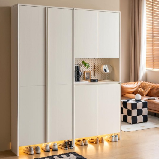 Premium New Zealand Pine Solid Wood Entryway Shoe Cabinet - Stylish Storage for Shoes, Hats & Accessories - Perfect for Hallway, Foyer & Mudroom Organization