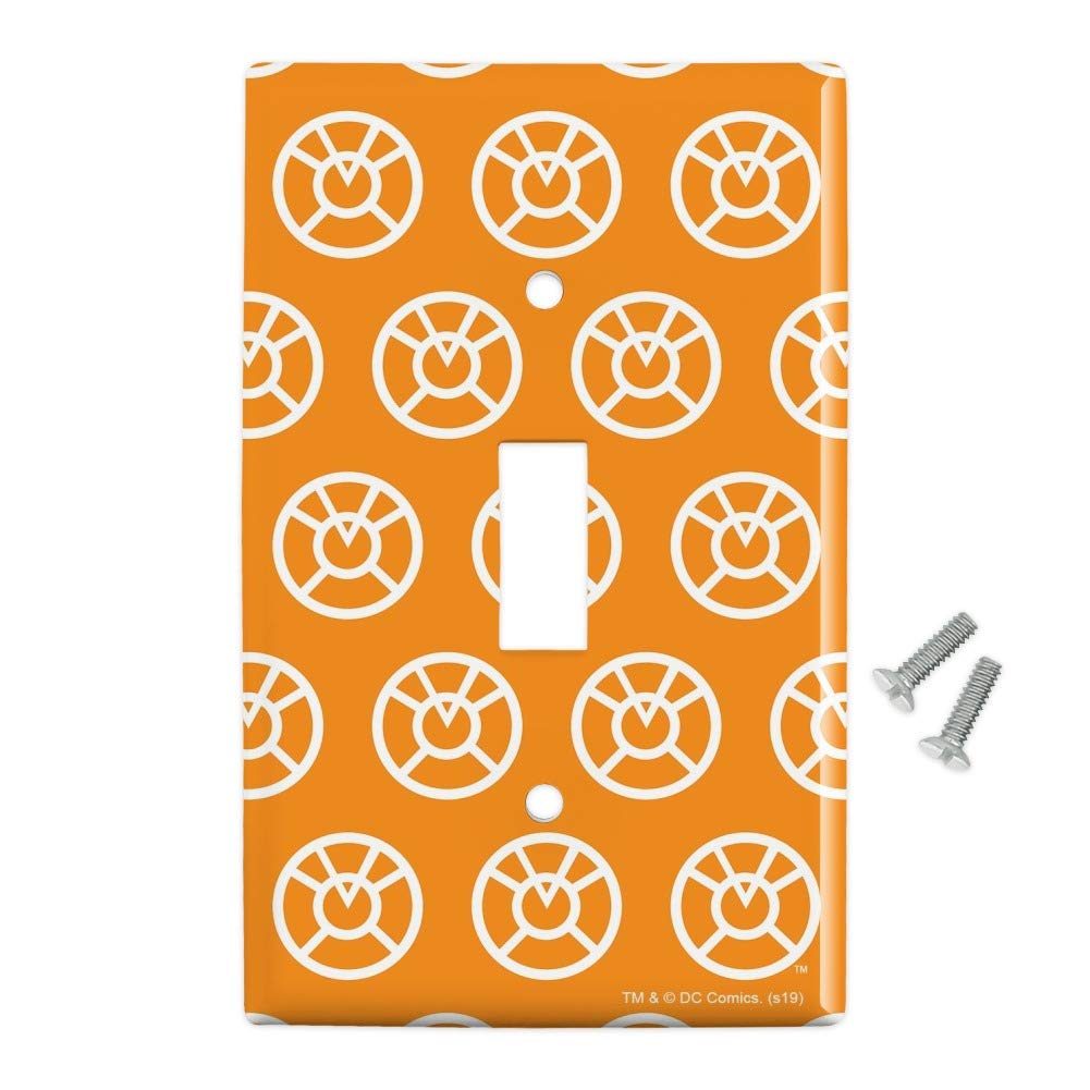 Green Lantern Blackest Night Orange Lantern Logo Plastic Wall Decor Light Switch Plate Cover - DC Comics Superhero Home Decor for Bedroom, Game Room & Collectors
