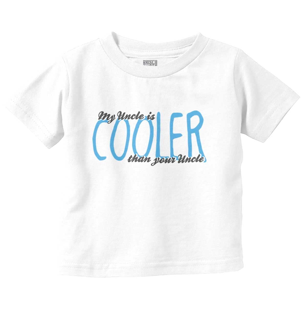 My Uncle is Cooler Than Yours Cute Toddler T-Shirt for Boys & Girls | Soft Cotton Kids Tee | Funny Family Matching Outfit for Playdates & Family Photos