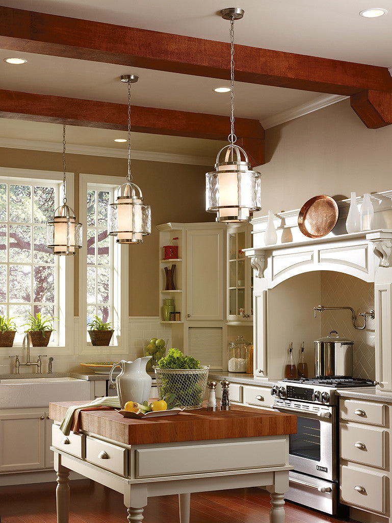 Bay Court Pendant Light Fixture - Modern Glass Hanging Chandelier for Dining Room, Kitchen Island & Bedroom Lighting