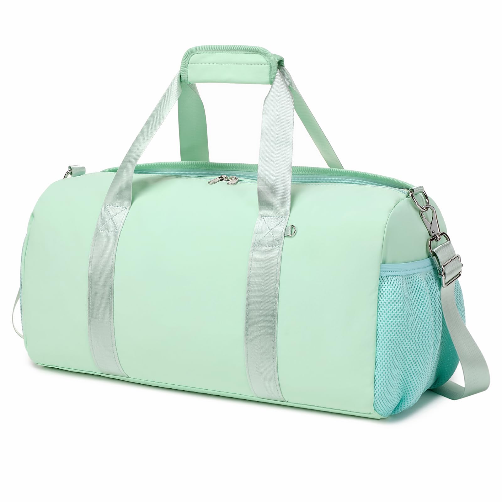 **Girls Dance Duffle Bag - Ballet, Gym, Yoga & Cheer Sports Bag with Shoe Compartment - Perfect for Dance Class, Travel & Overnight Trips (Green)**