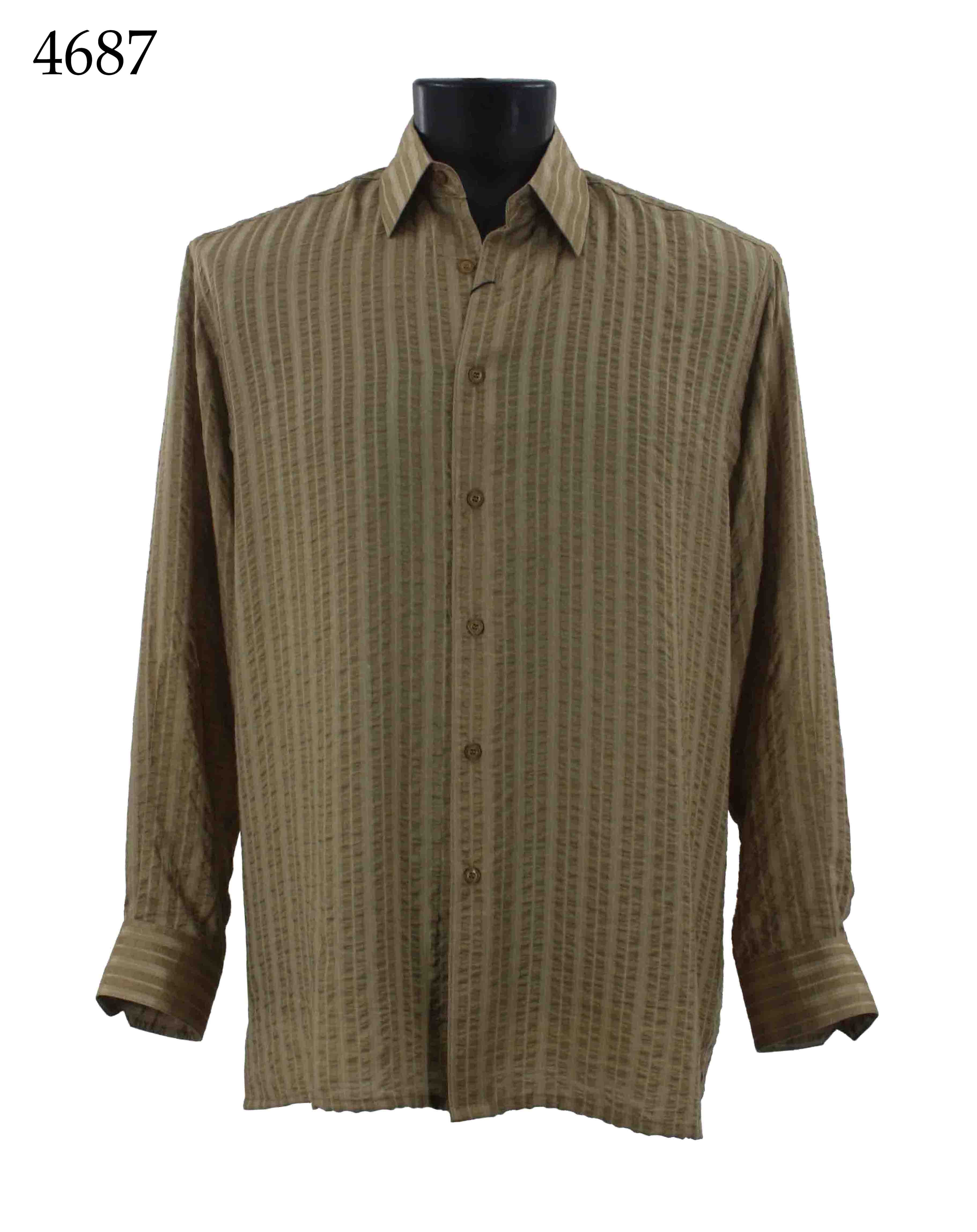 Bassiri Men's Long Sleeve Casual Shirt 4687 - Comfortable Button Down Work Shirt for Office, Business & Everyday Wear