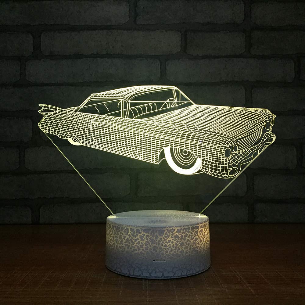 3D LED Night Light - Creative Car Model Lamp for Kids Room, Bedside Decor | Perfect for Boys Bedroom, Nursery, and Gift Ideas