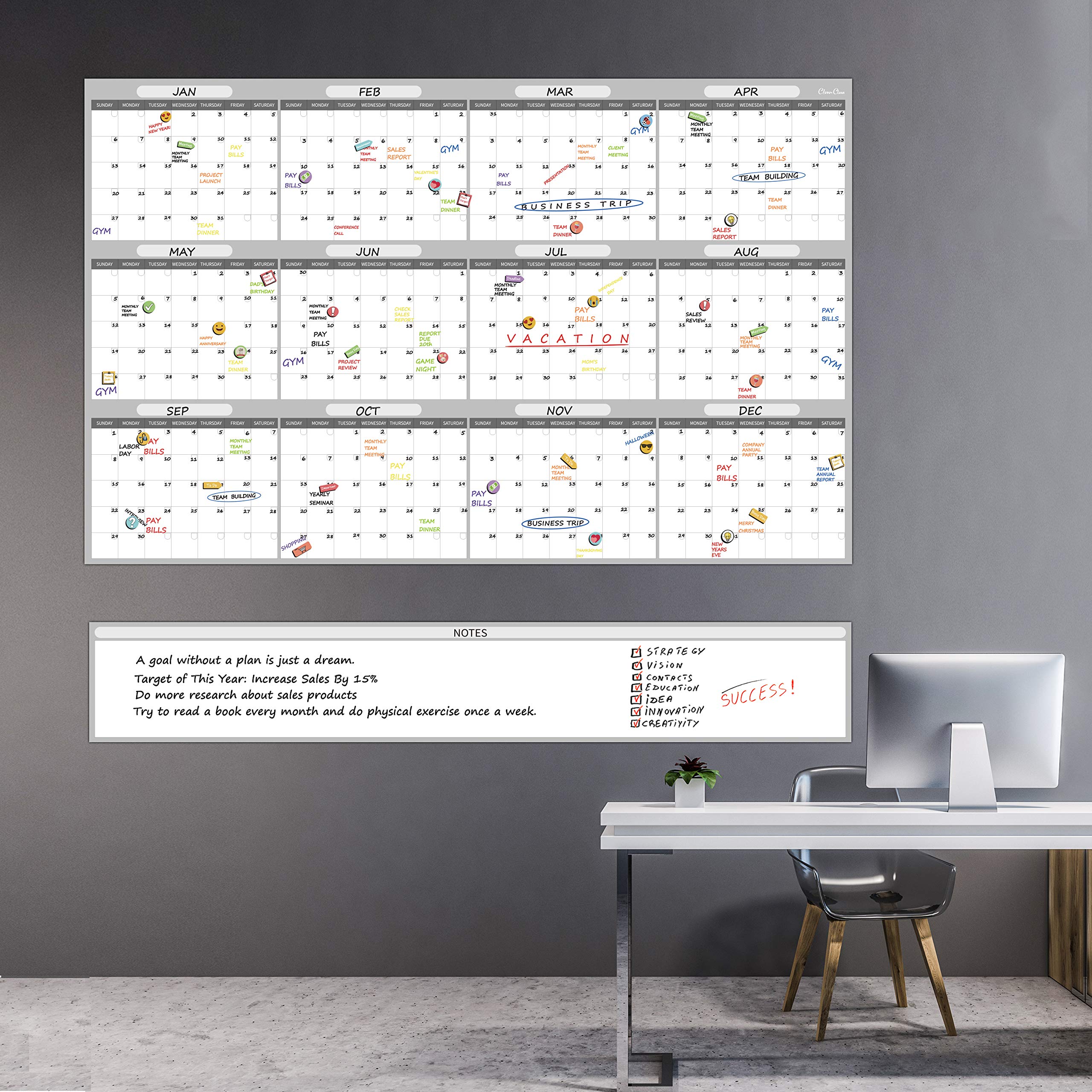 2025 Large Dry Erase Wall Calendar 48