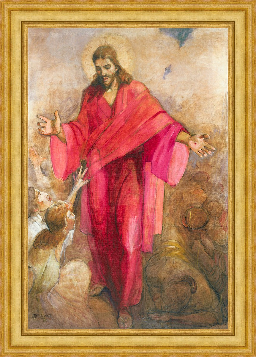 Large Christ in Red Robe Wall Art - Religious Home Decor for Living Room, Bedroom & Church
