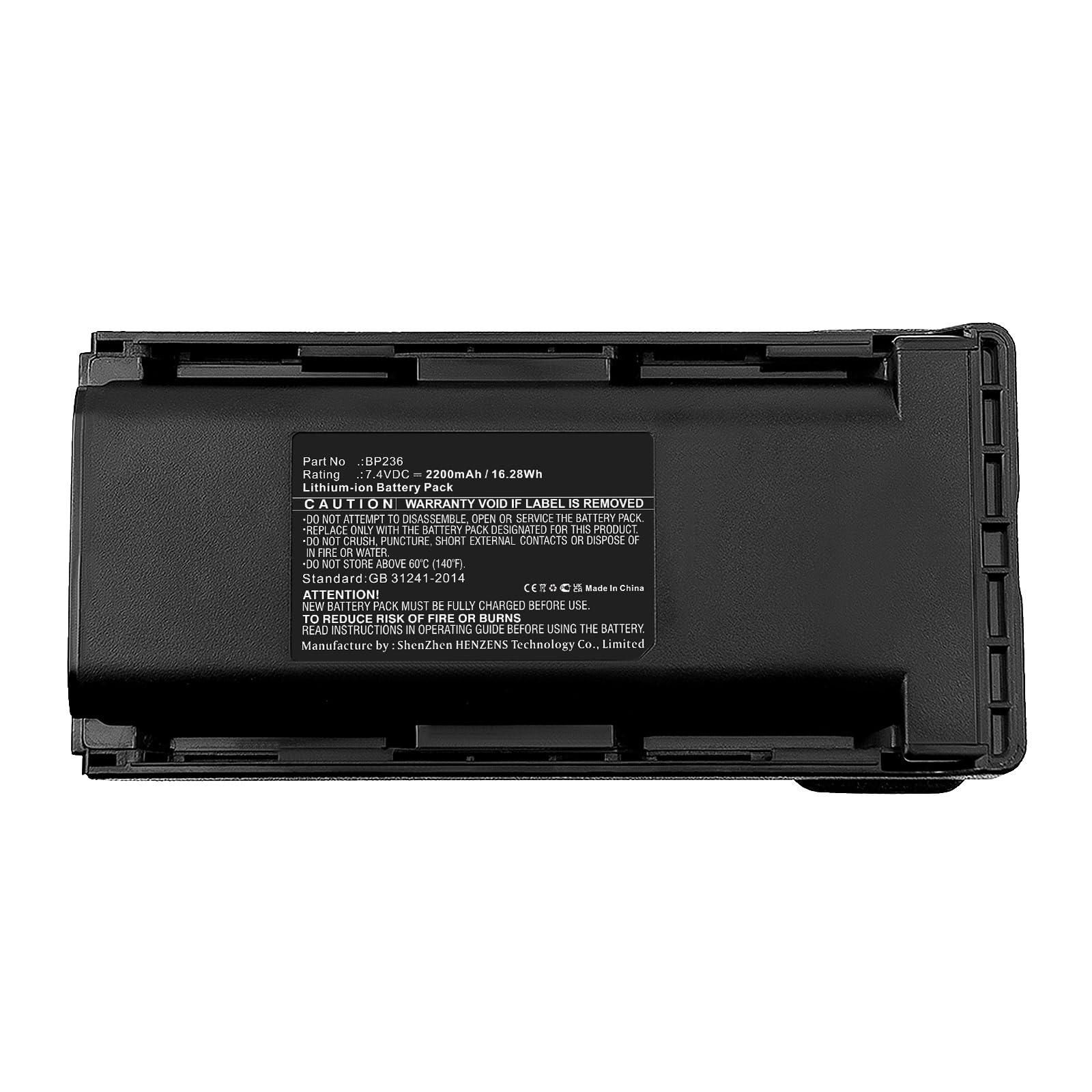 Synergy Digital 2-Way Radio Battery for Icom IC-F70DST - 2200mAh Li-ion 7.4V High Capacity Replacement Battery (BP-235 Compatible) - Perfect for Security, Construction & Outdoor Communication