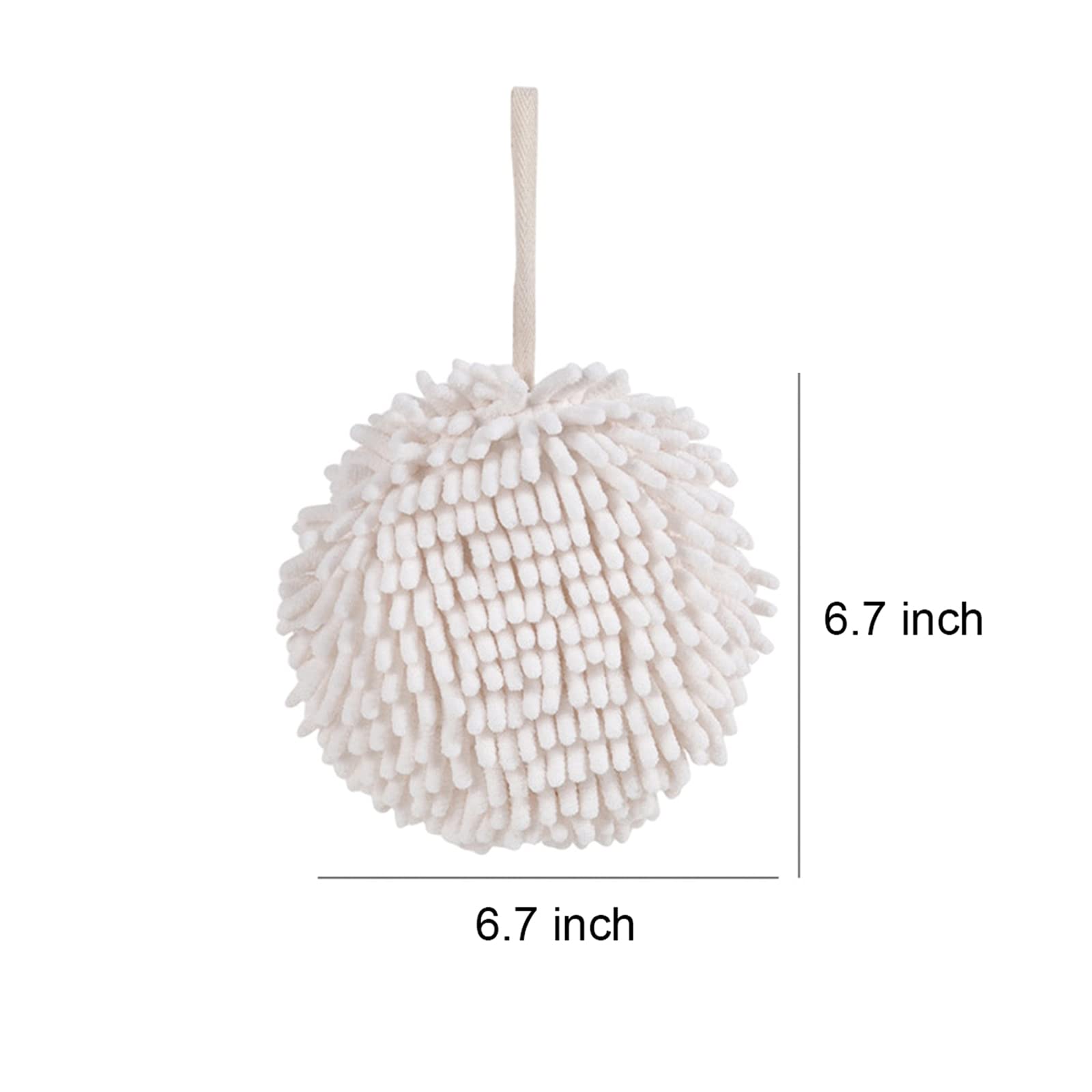 6-Pack Chenille Hand Towels - Super Soft & Absorbent Microfiber Cleaning Cloths for Kitchen, Bathroom | Quick-Drying Hanging Towels with Ball Loop | Perfect for Dishes, Hands & Household Cleaning