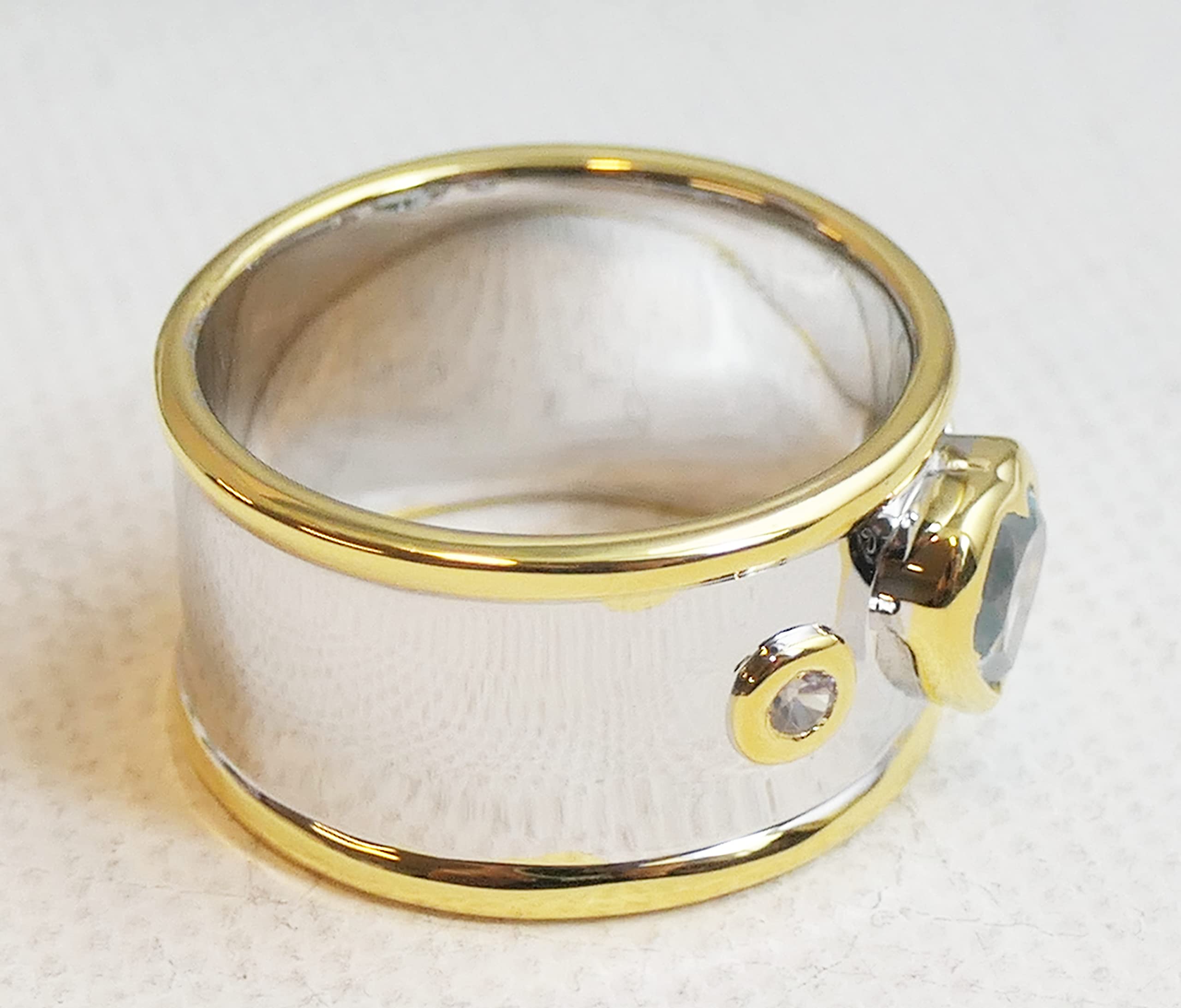 Blue Topaz & Zircon Heart Sterling Silver Ring - Natural December Birthstone Jewelry - Handmade Gift for Women - Valentine's Day, Mother's Day, Birthday Present - Perfect for Romantic Occasions & Special Celebrations