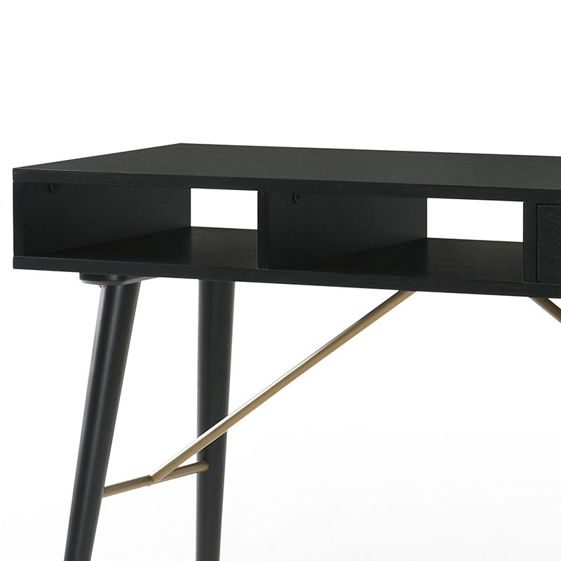 RANIA Study Desk Console 120cm Black Ash - Modern Writing Desk for Home Office, Study Room & Small Spaces - Sturdy Workstation with Sleek Design