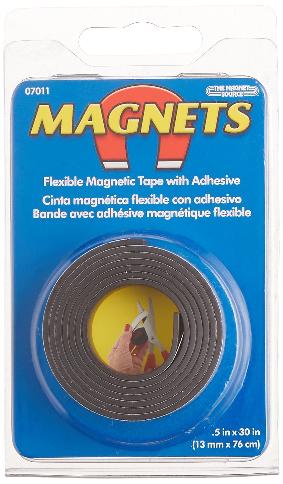 Master Magnetics TV471766 Flexible Magnet Tape - Strong Adhesive Magnetic Strip for DIY, Crafts, Home & Office Organization