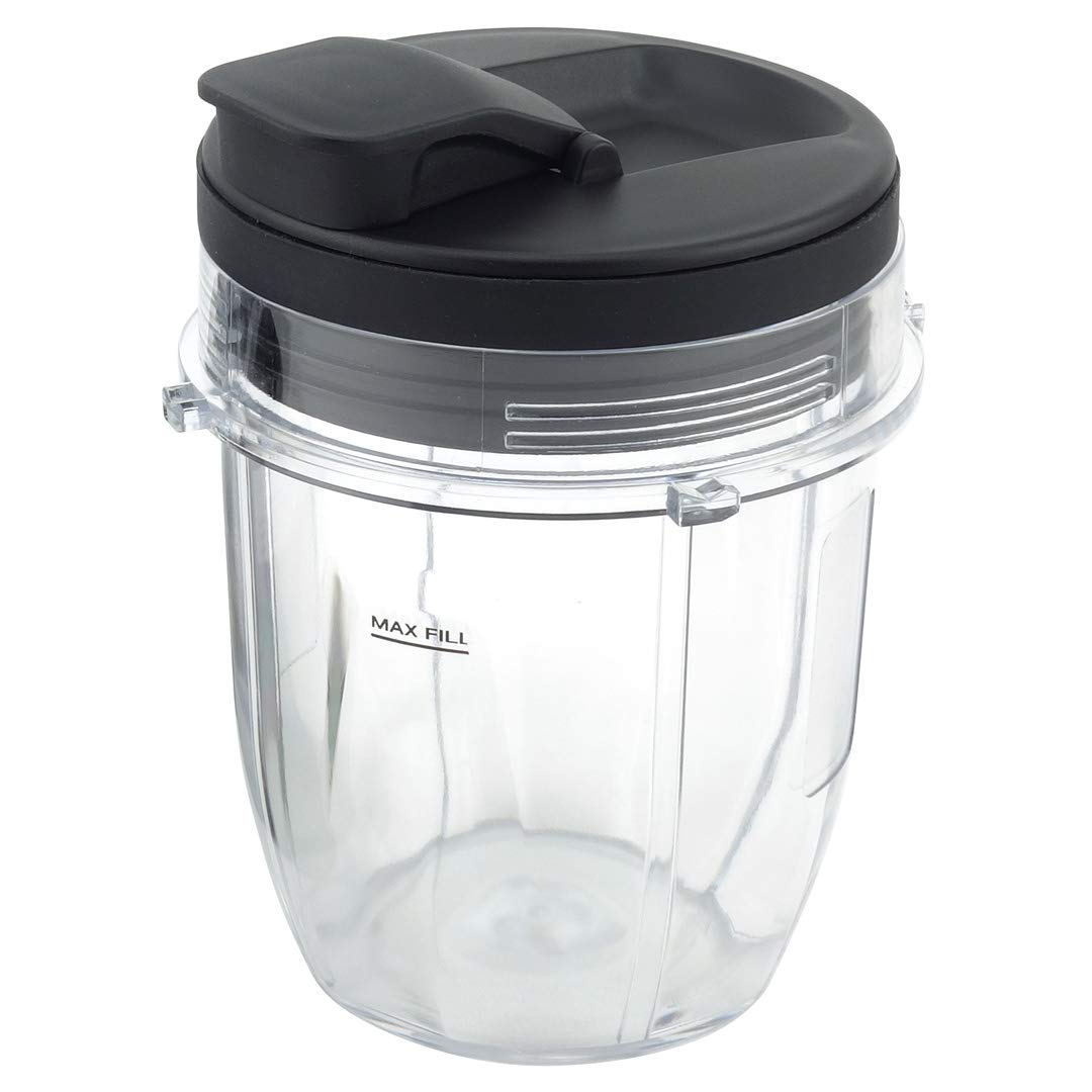 12 oz Cup with Spout Lid for Nutri Ninja Blender - BPA-Free Leak-Proof Travel Drinking Container for Smoothies, Protein Shakes & On-the-Go Beverages
