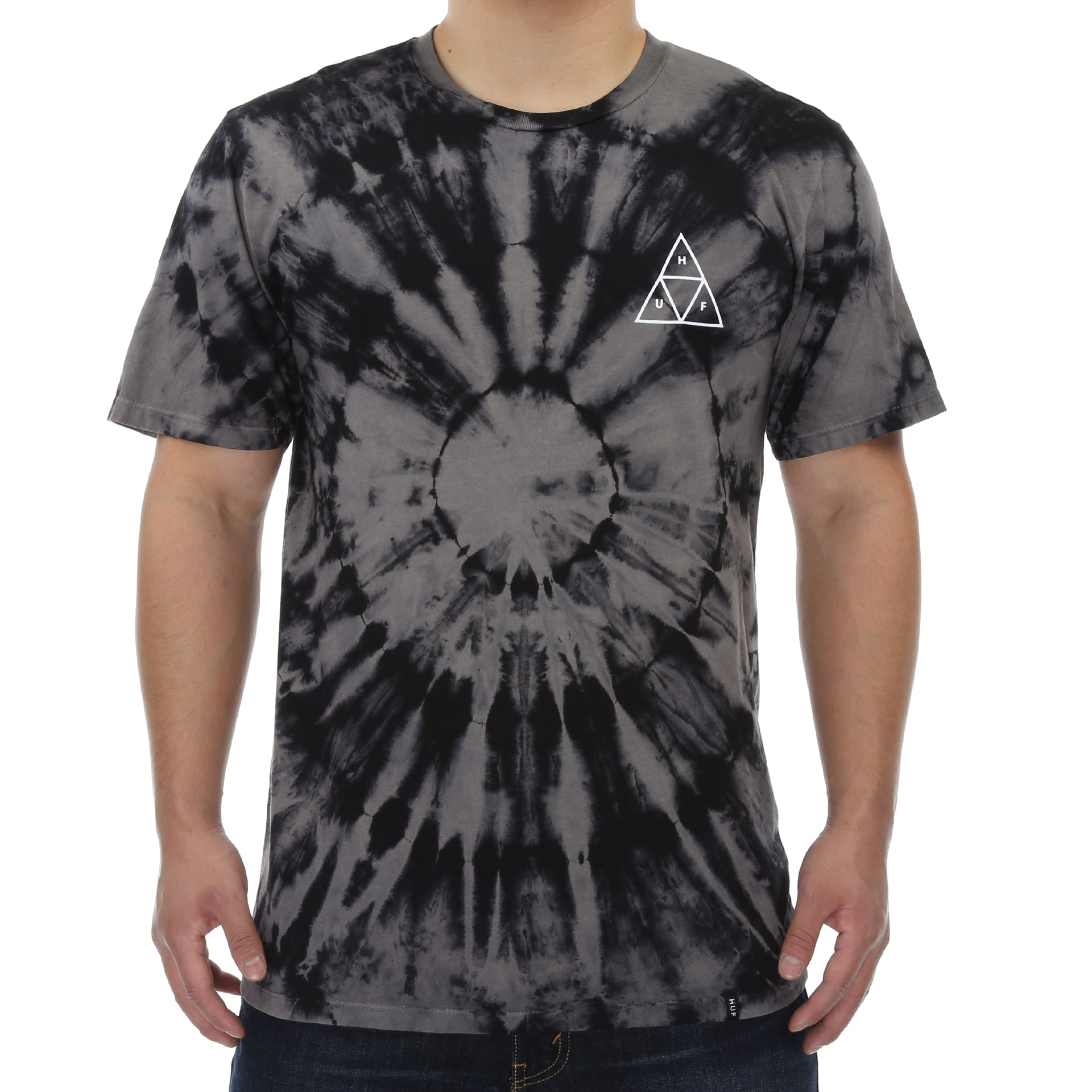 Huf Washed Triple Triangle Tee - Black | Vintage Graphic T-Shirt for Men & Women | Perfect for Streetwear, Casual Outfits & Skateboarding