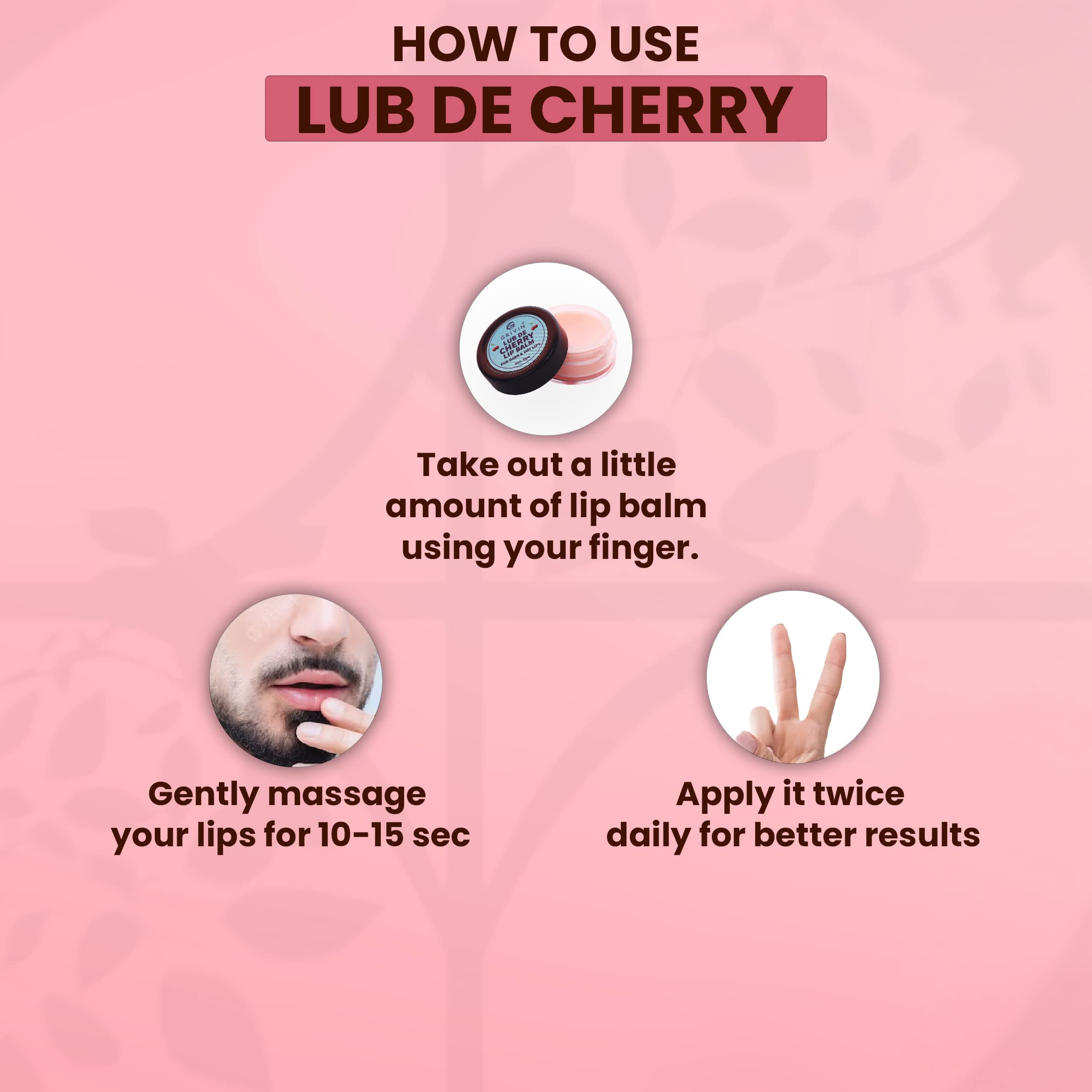 Grivin Lub De Cherry Lip Balm for Dark & Dry Lips - Moisturizing & Nourishing Lip Care - Perfect for Chapped Lips, Winter Care & Daily Hydration