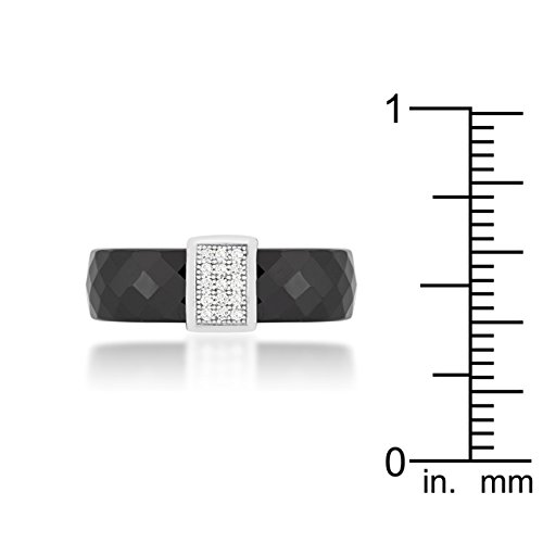 Elegant Black Ceramic Cocktail Ring for Women - Stylish Statement Jewelry for Parties, Weddings & Evening Events
