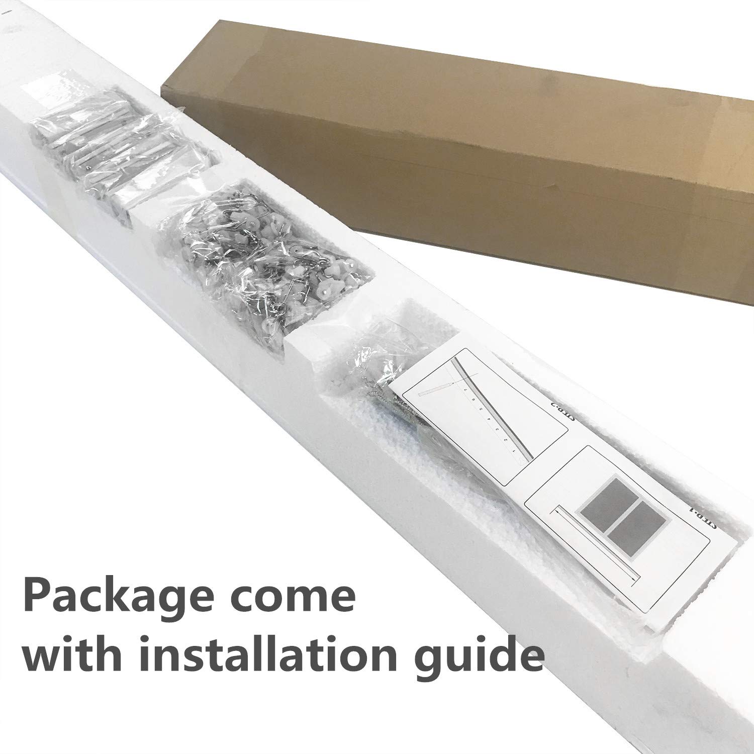 TWOPAGES Blackout Ceiling Track Room Divider Curtain Kit - 9ft to 12ft Wide x 9ft Tall (1 Panel, 12.5ft x 8.5ft, Greyish White) - Perfect for Studio Apartments, Office Partitions, and Privacy Screens