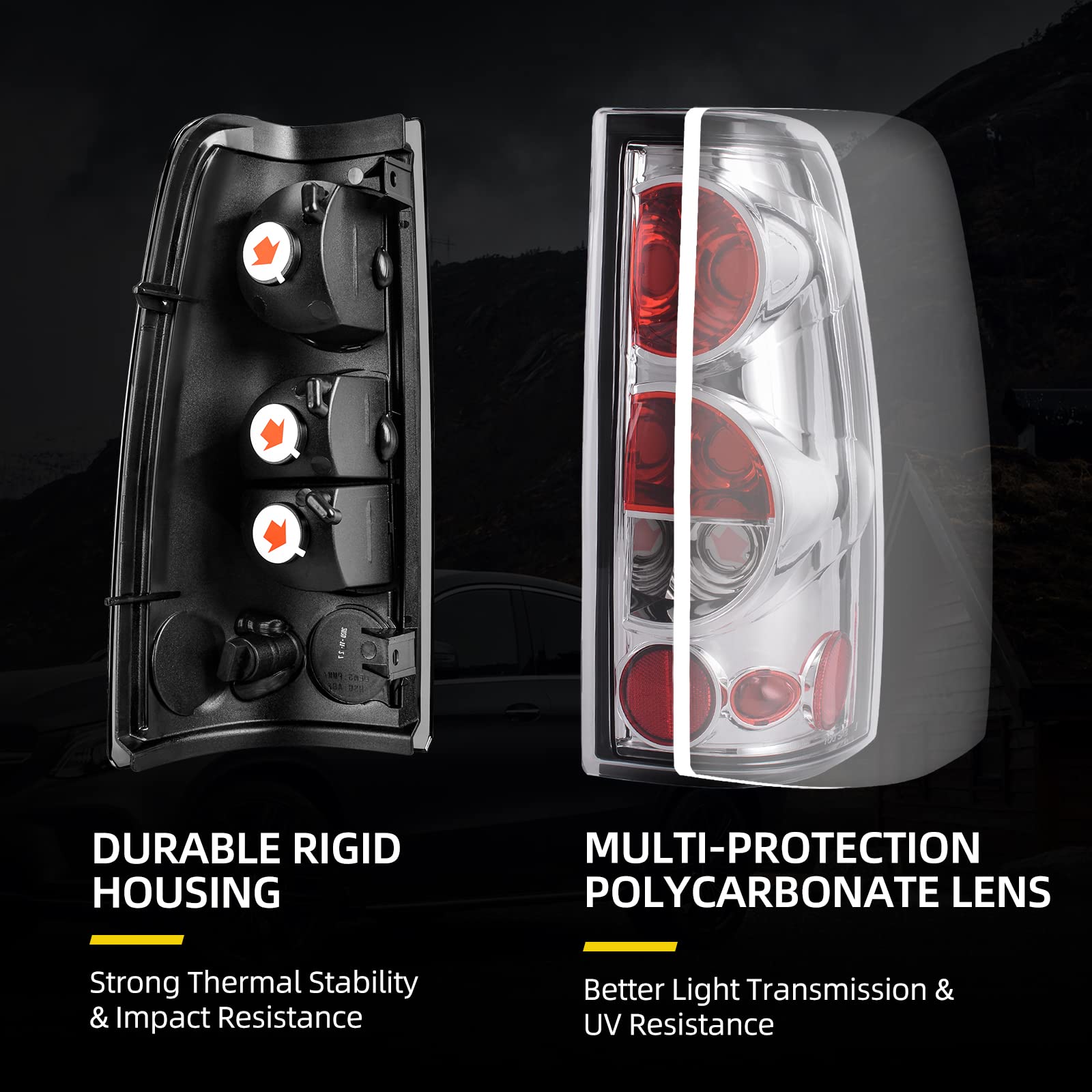 DWVO Headlights & Taillights Combo for 03-07 Chevy Silverado - Perfect for Night Driving