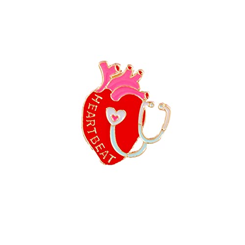 Heart stethoscope enamel pin
