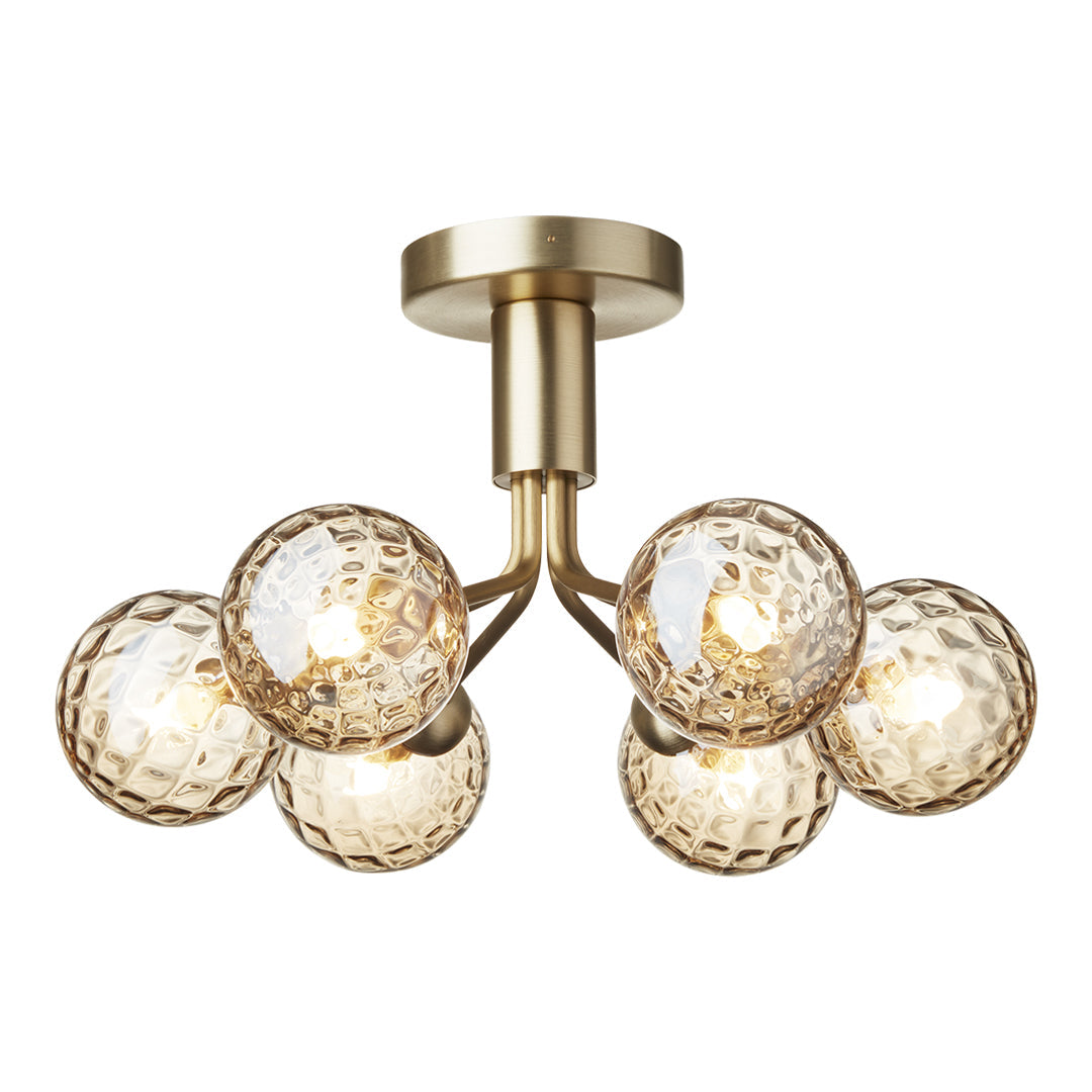 Apiales 6-Light Modern Ceiling Fixture - Elegant Chandelier for Dining Room, Living Room, and Bedroom Lighting