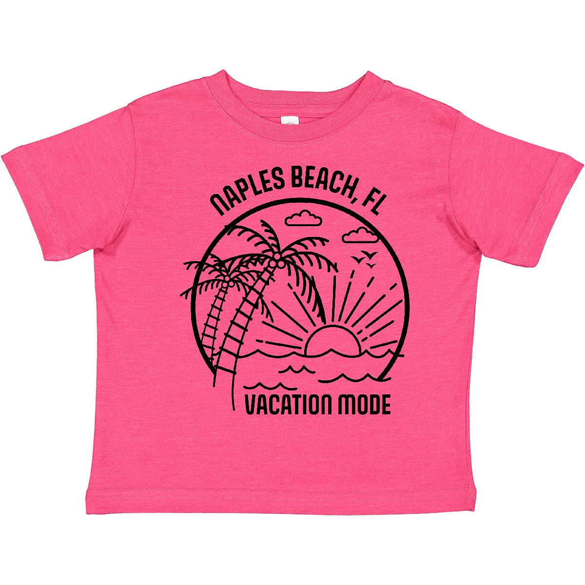Inktastic Summer Vacation Mode Naples Beach Florida Toddler T-Shirt - Cute Kids Travel Shirt for Beach Trips & Family Vacations