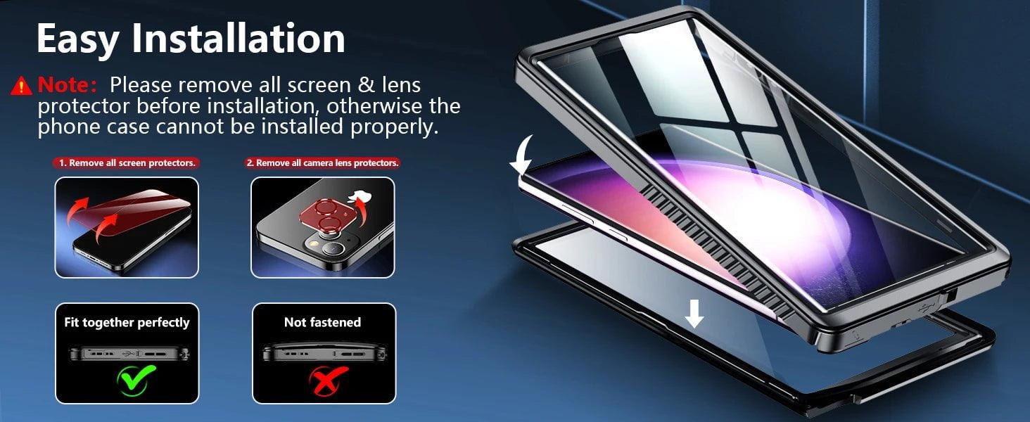 Samsung Galaxy S24 IP68 Waterproof Case - Shockproof & Dustproof Protective Cover for Swimming, Hiking & Outdoor Adventures
