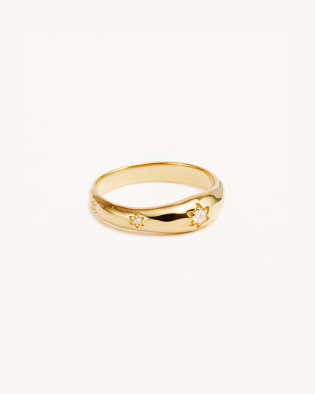 18k Gold Vermeil Align Your Soul Ring - Dainty Stackable Spiritual Jewelry for Women, Perfect for Yoga, Meditation & Everyday Wear