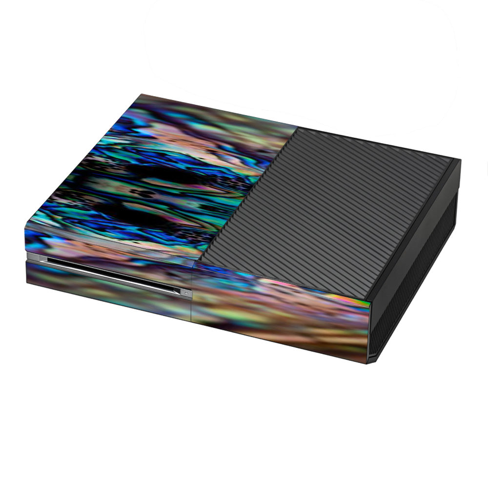 Premium Abalone Sea Shell Design Gold & Blue Xbox One Skin - Stylish Protection for Gaming Consoles, Perfect for Home Entertainment & Gaming Setups