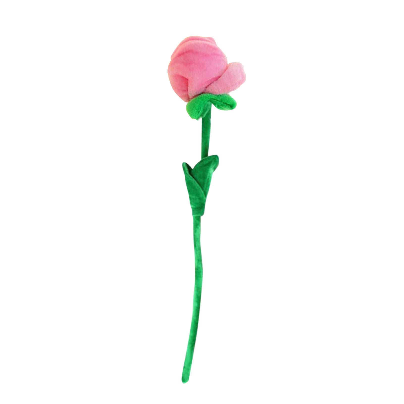 Flexible Valentine's Rose Plush Toy - Assorted Colors Long Stem Simulation Rose for Romantic Decorations (Pink) | Perfect for Valentine's Day Gifts, Wedding Decor & Home Decoration