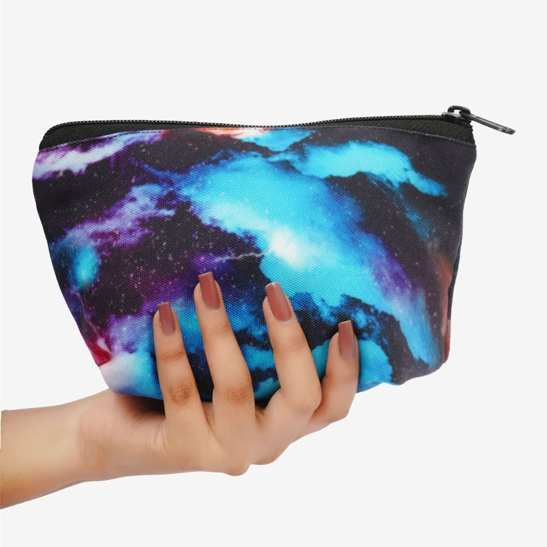 Crazyify Printed Makeup Pouch Set of 2 - Waterproof Cosmetic Bag for Women, Travel Toiletry Organizer, Multi-Purpose Utility Pouch | Perfect for Travel, Gym, Beach & Daily Essentials Storage