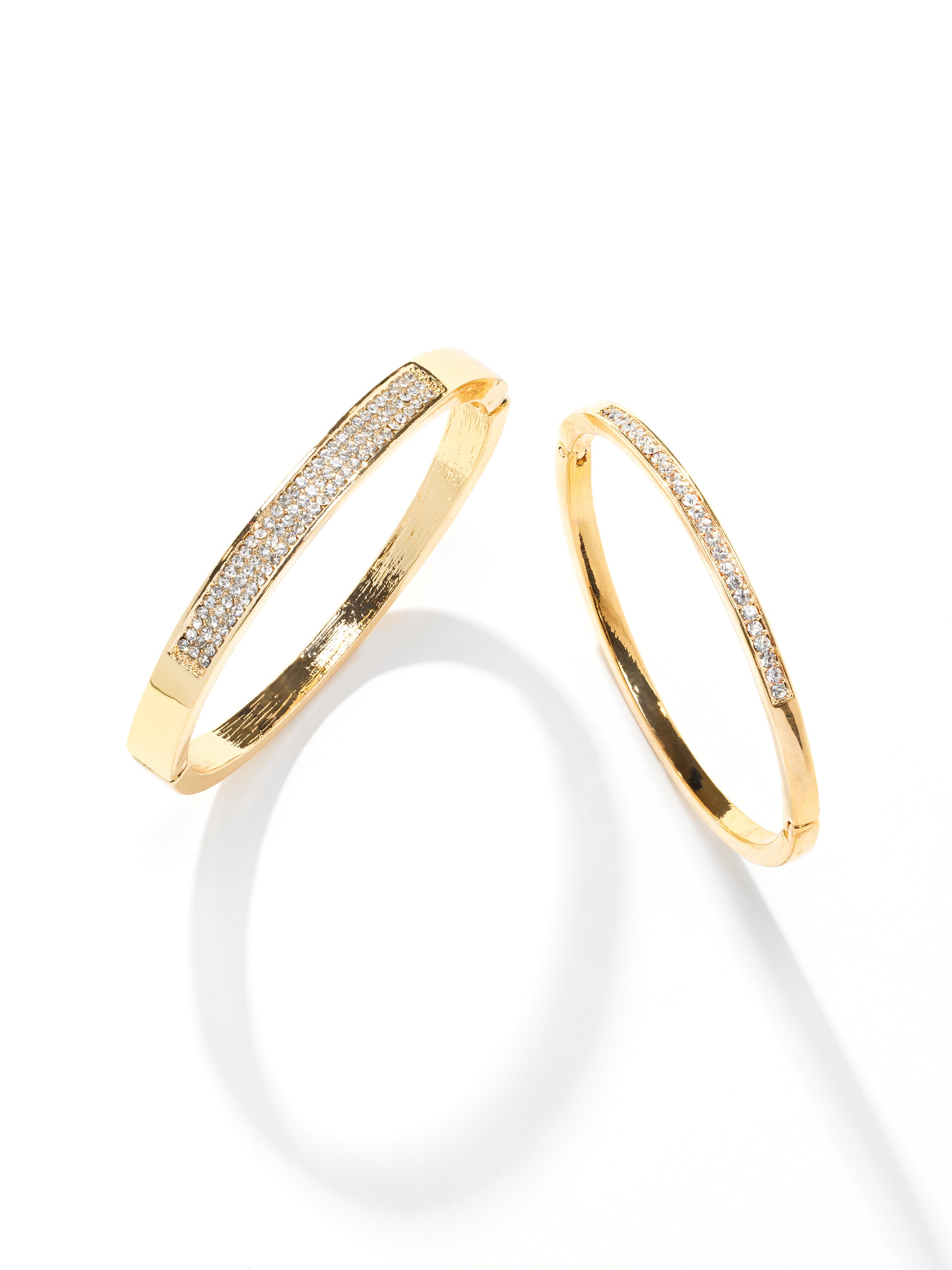 2 Pack Gold Pavé Bangles for Women - Elegant Stackable Bracelets for Everyday Wear & Special Occasions
