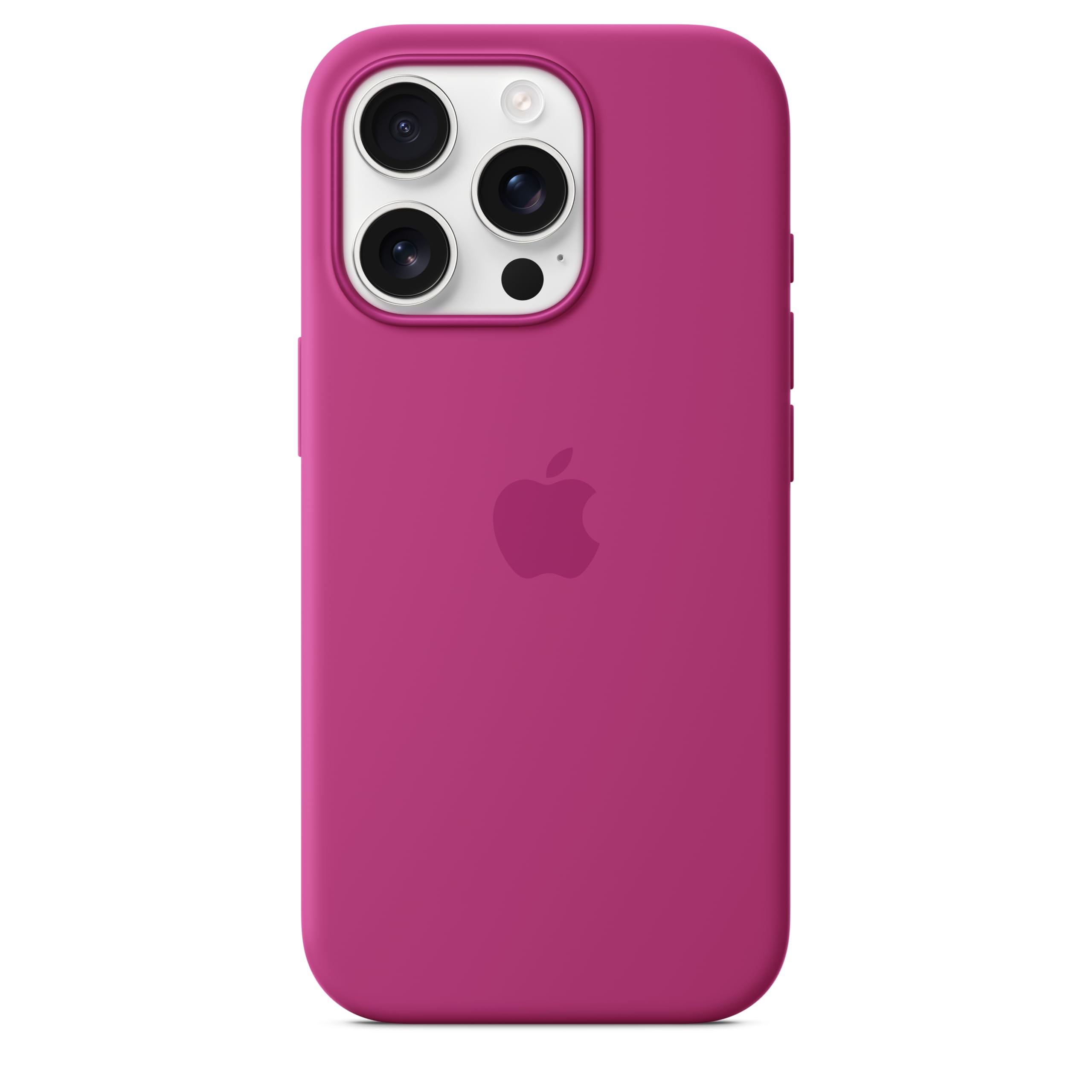 Apple iPhone 16 Pro Silicone Case with MagSafe - Shockproof Protective Cover, Slim Fit, Wireless Charging Compatible - Fuchsia Pink for Daily Use, Travel & Work Protection