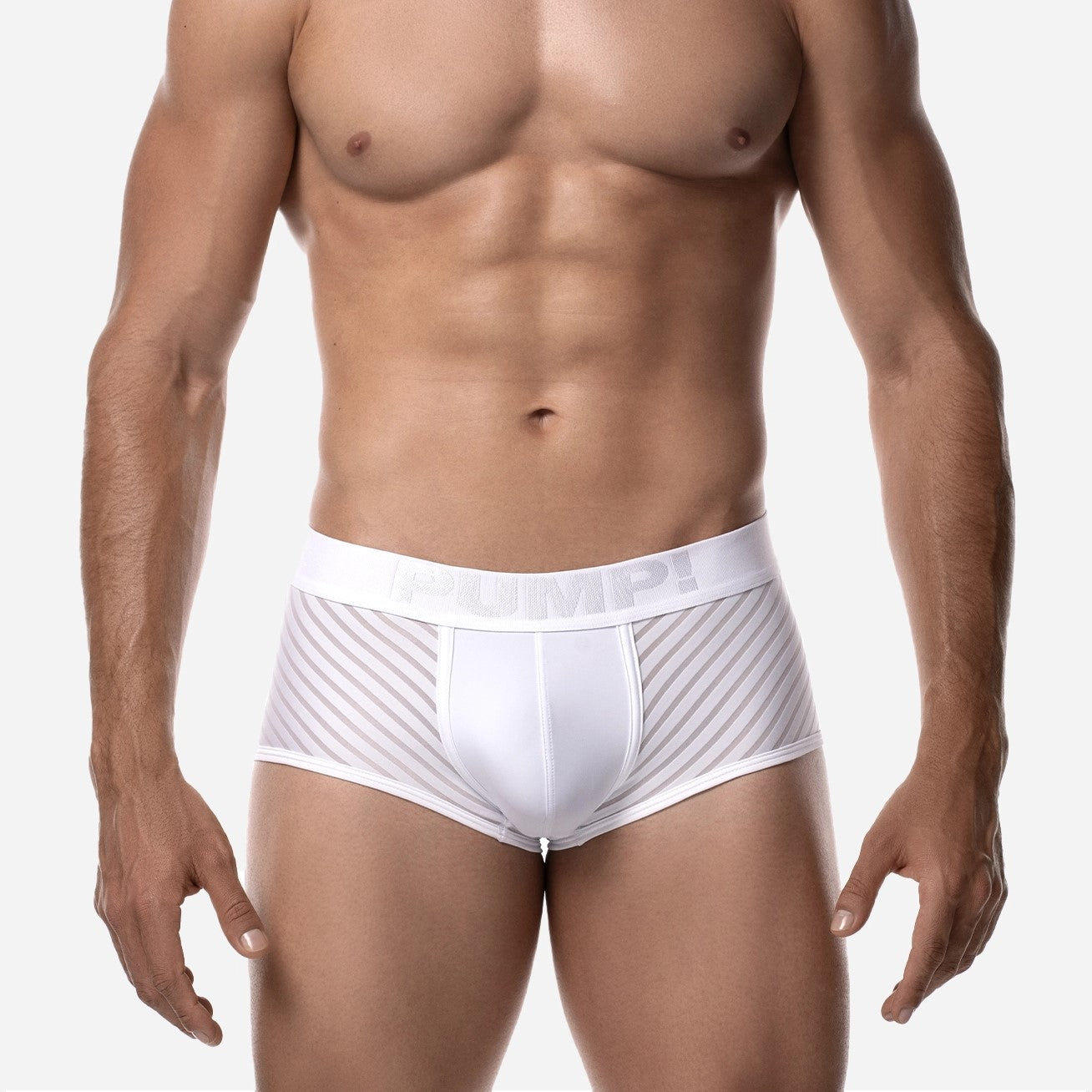 PUMP! Whisper Mesh Boxer Briefs for Men - Breathable & Comfortable White Underwear - Perfect for Gym, Sports & Everyday Wear
