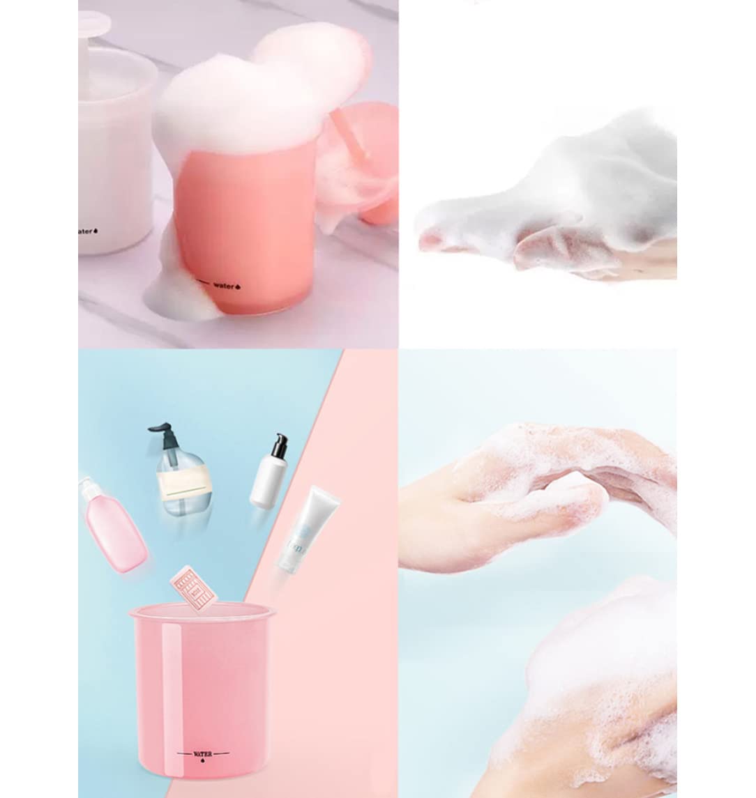 Plastic Foam Maker for Skincare & Face Cleanser | Travel-Friendly Bubble Maker Cup for Rich Lather | Perfect for Makeup Removal & Household Use | White