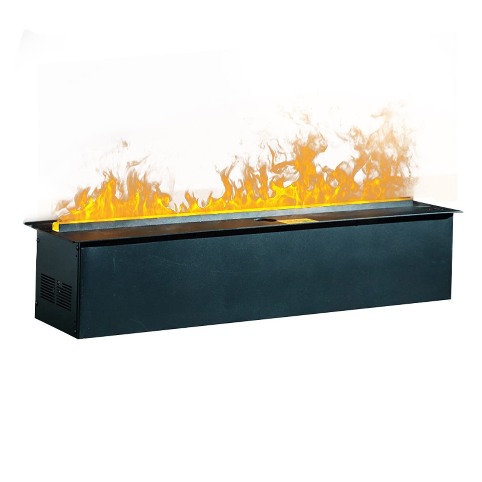 3D Simulation Electric Fireplace with Water Vapor Flame - Adjustable Flame Size & LED Light - Recessed Wall Mount Stainless Steel Frame - Perfect for Living Room, Bedroom & Office Heating & Decor