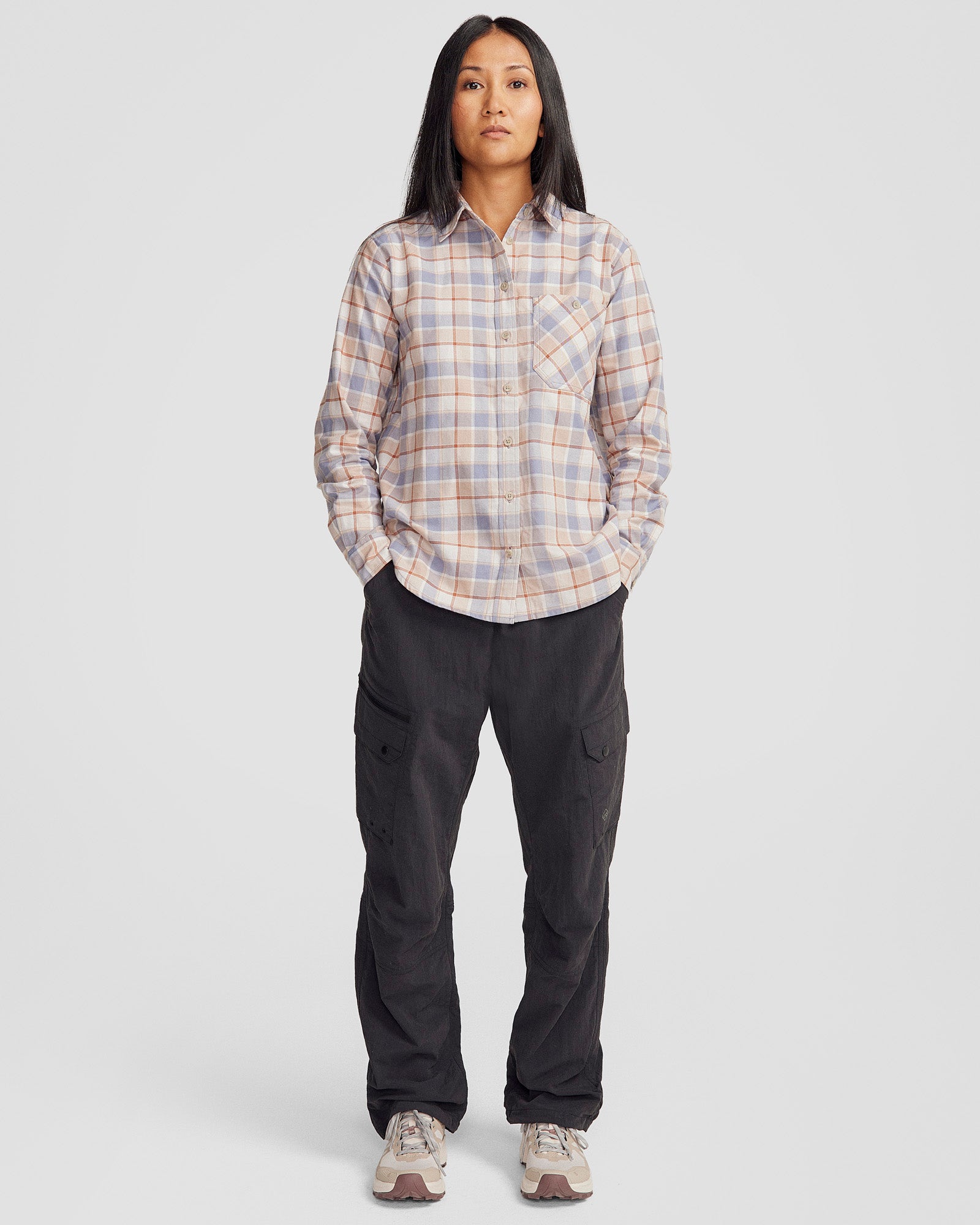 Women's Fyfe Flannel Shirt - Soft & Cozy Haze Plaid Button-Up Shirt for Casual Wear & Outdoor Adventures