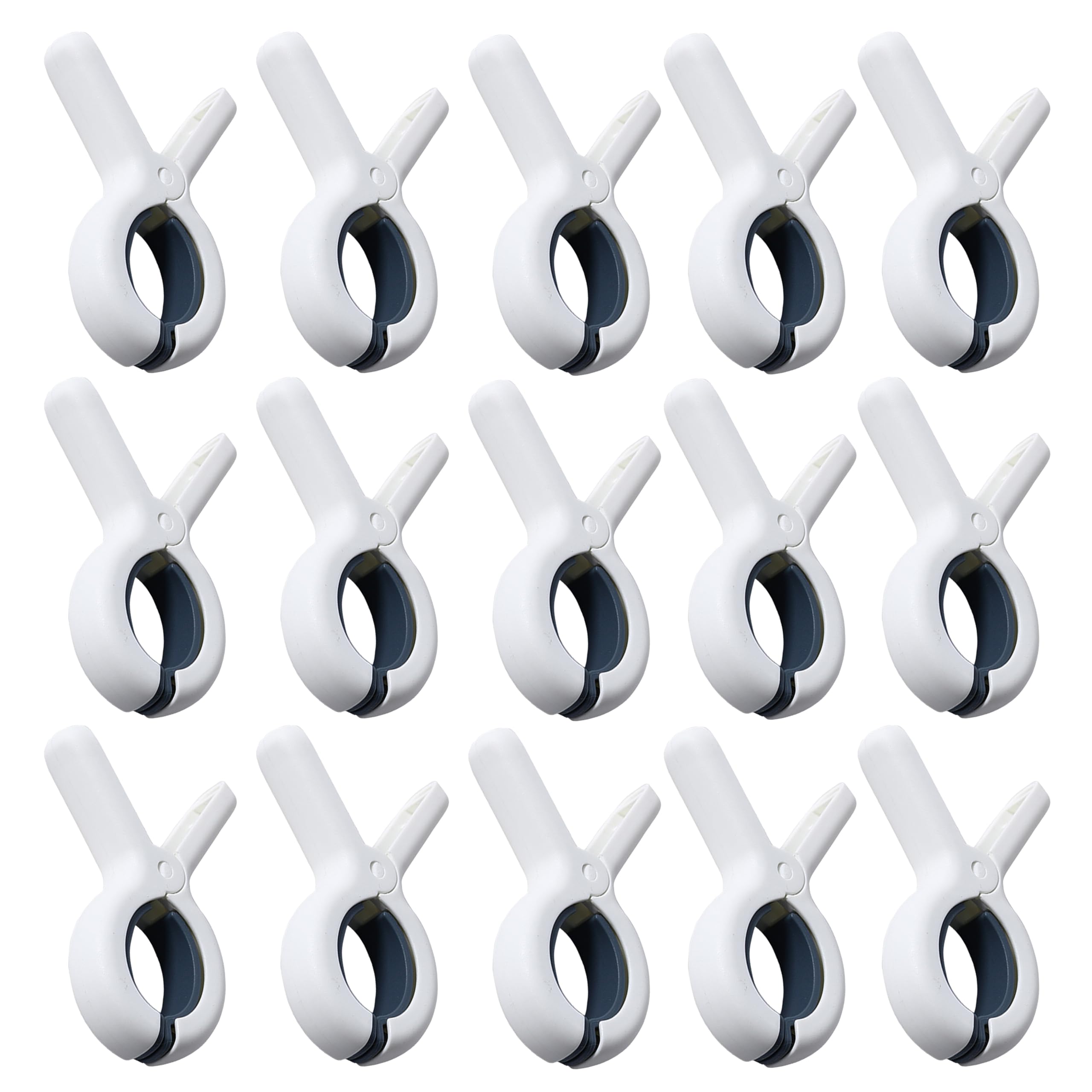 15 Pack Jumbo 3.65 Inch White Plastic Clothespins - Heavy Duty Clips for Beach Towels, Chairs & Clothes - Outdoor Laundry Clips Perfect for Pool, Boat, Cruise, Travel & Camping - Ideal for Hanging Wet Swimsuits, Blankets & Drying Clothes