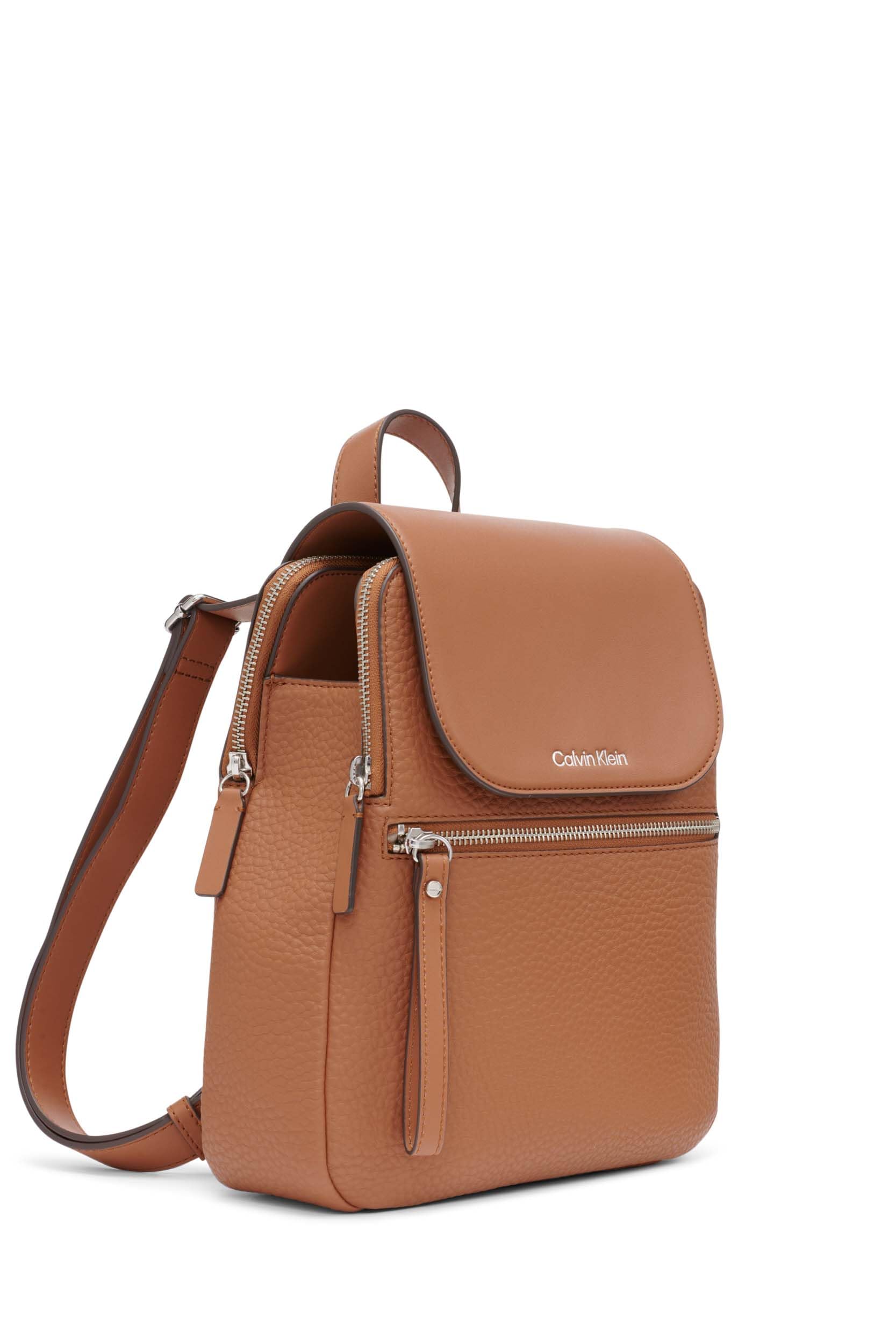 Calvin Klein Elaine Bubble Lamb Leather Flap Backpack - Stylish & Durable Women's Fashion Bag for Work, Travel & Everyday Use