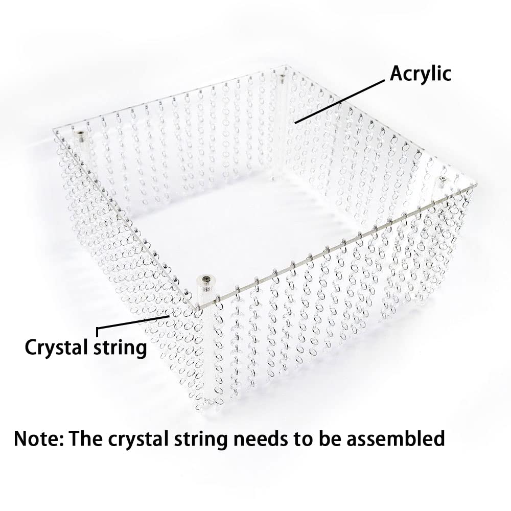 3-Tier Acrylic Cake Stand with Crystal Beads - Clear Cupcake Tower Dessert Display Platter for Birthday, Wedding & Party Decor - Perfect for Dessert Tables, Buffet Displays & Event Centerpieces