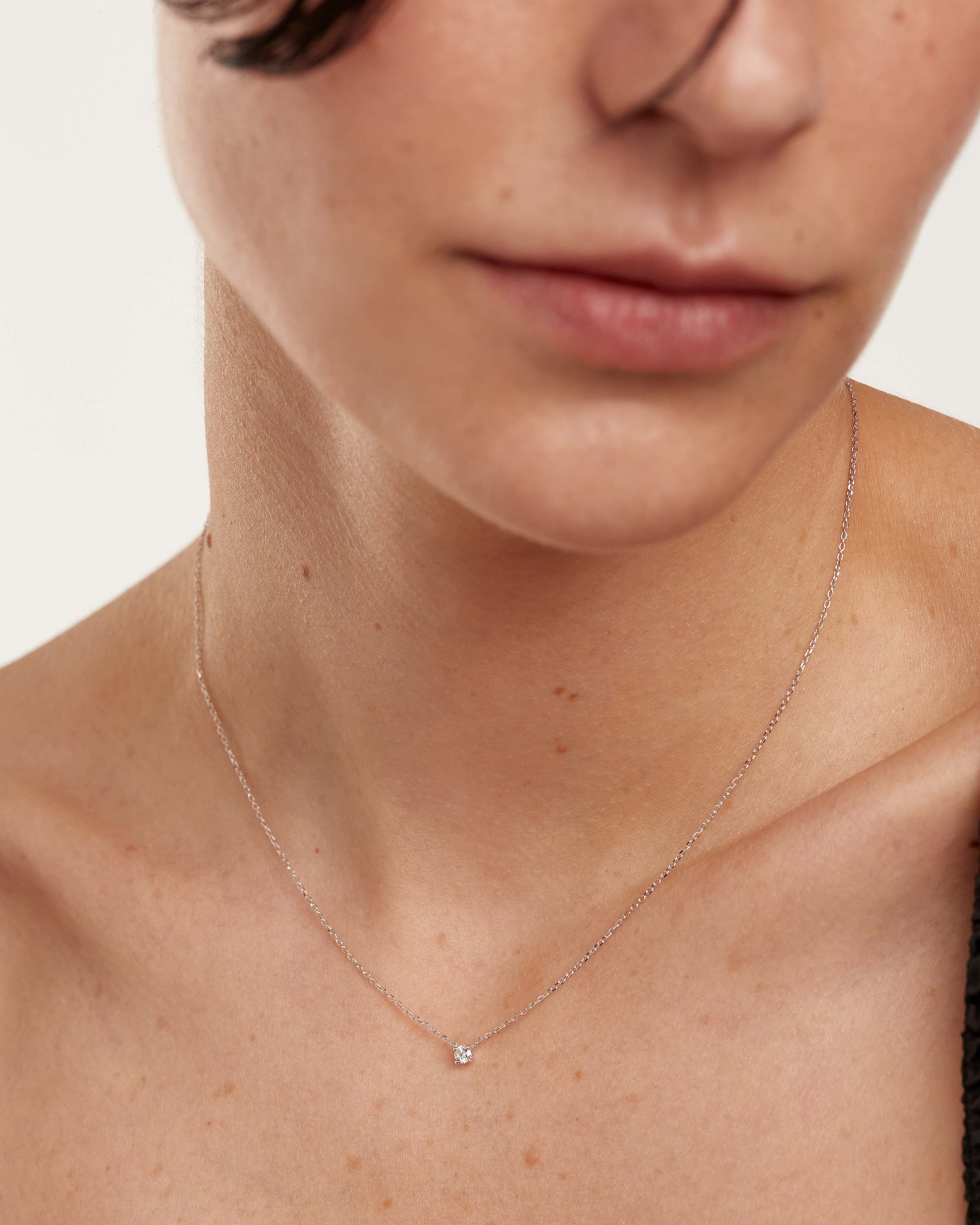 Elegant Solitaire Diamond Pendant Necklace in 14K White Gold - Perfect for Weddings, Anniversaries & Special Occasions