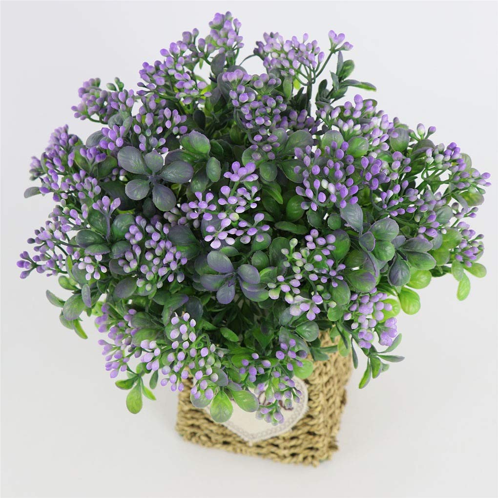 7-Branch Artificial Berry Plant - Realistic Fake Berry Stems for Home Decor, Living Room, Bedroom - 12